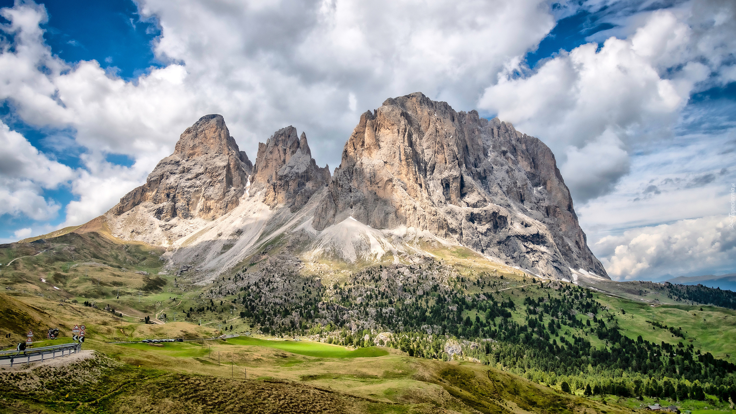 Włochy, Góry, Dolomity, Tre Cime di Lavaredo, Niebo, Chmury