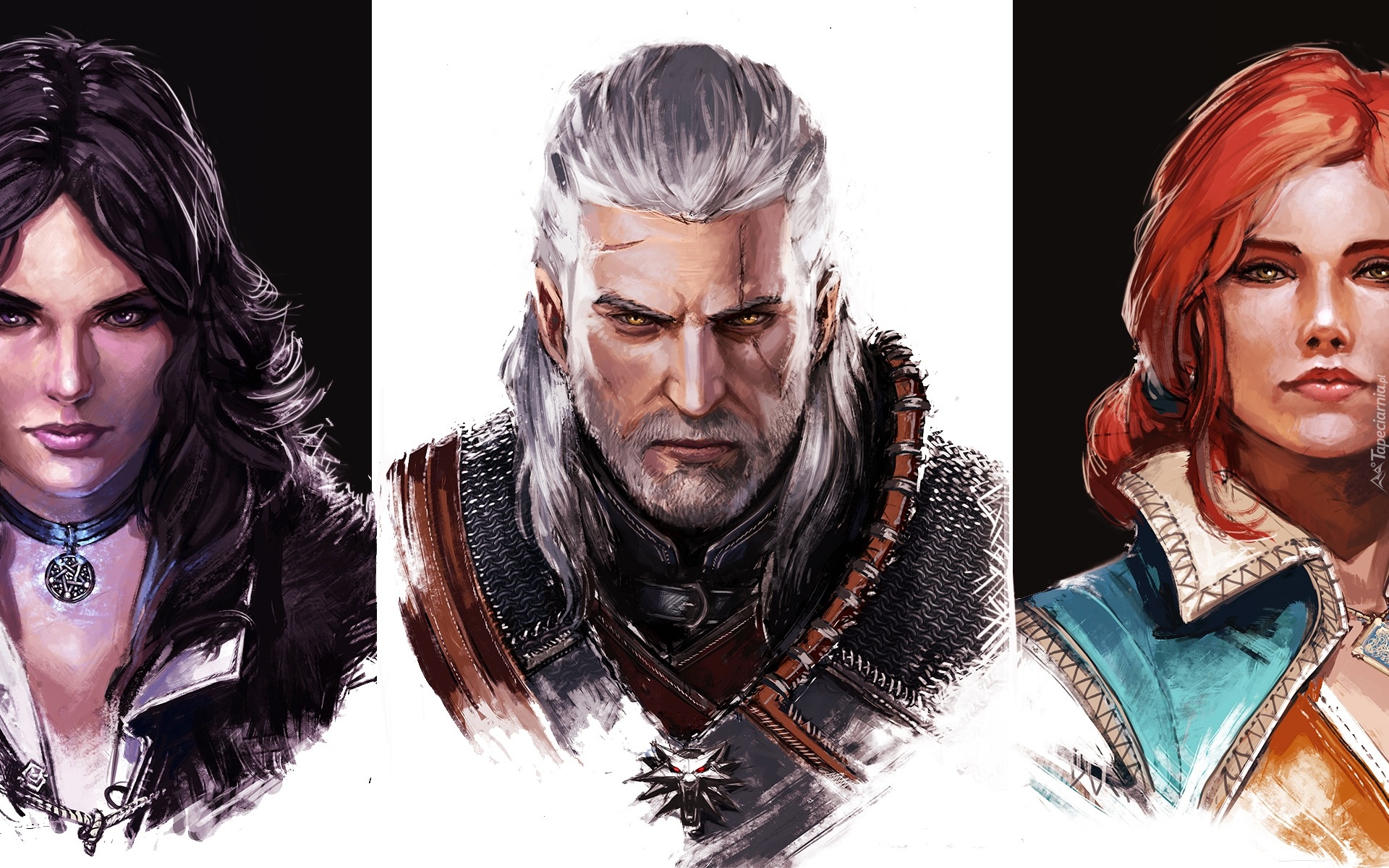 Z gier, Wiedżmin 3, Triss Merigold, Yennefer z Vengerbergu, Geralt z Rivii, Twarze