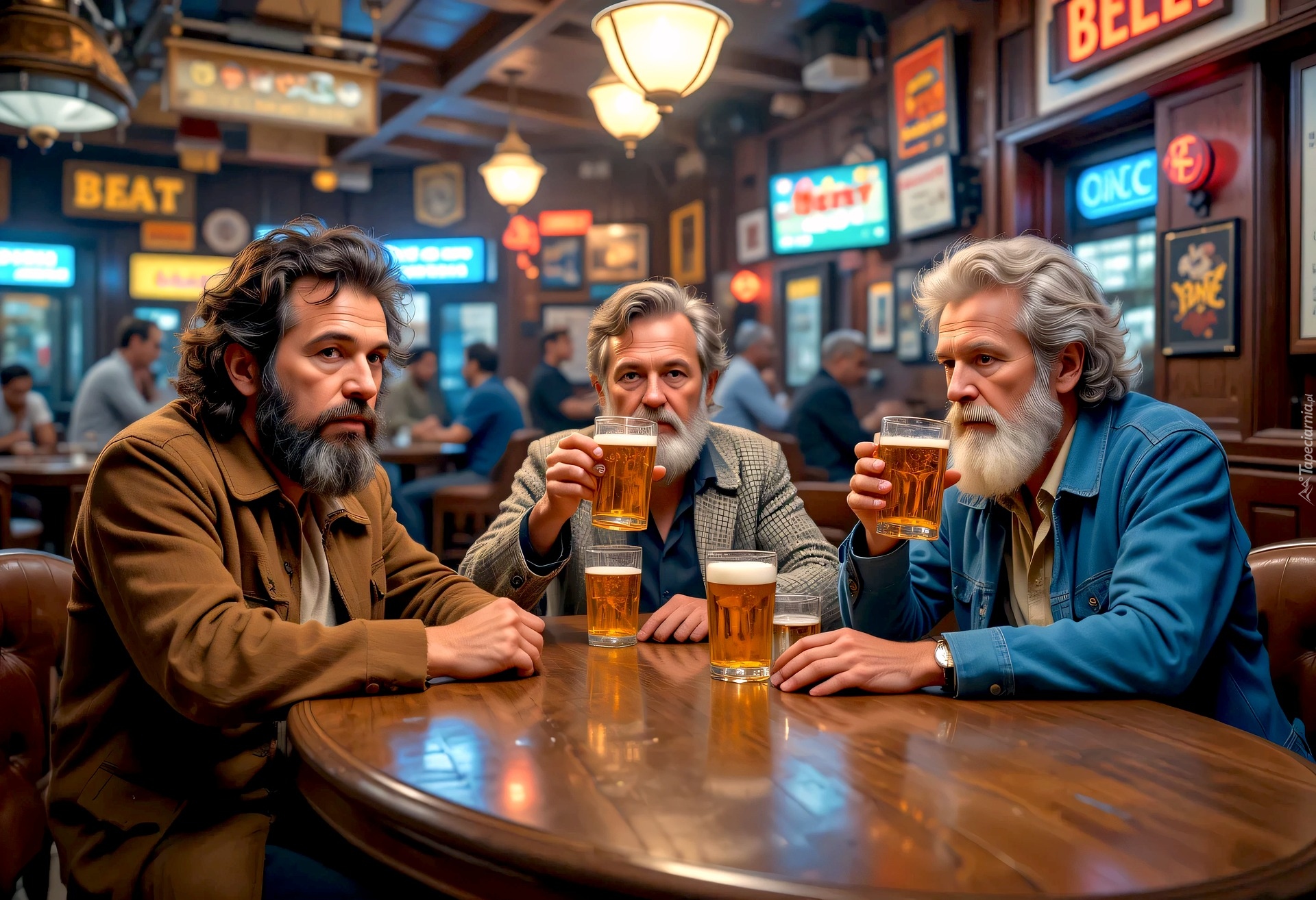 Mężczyźni, Piwo, Bar