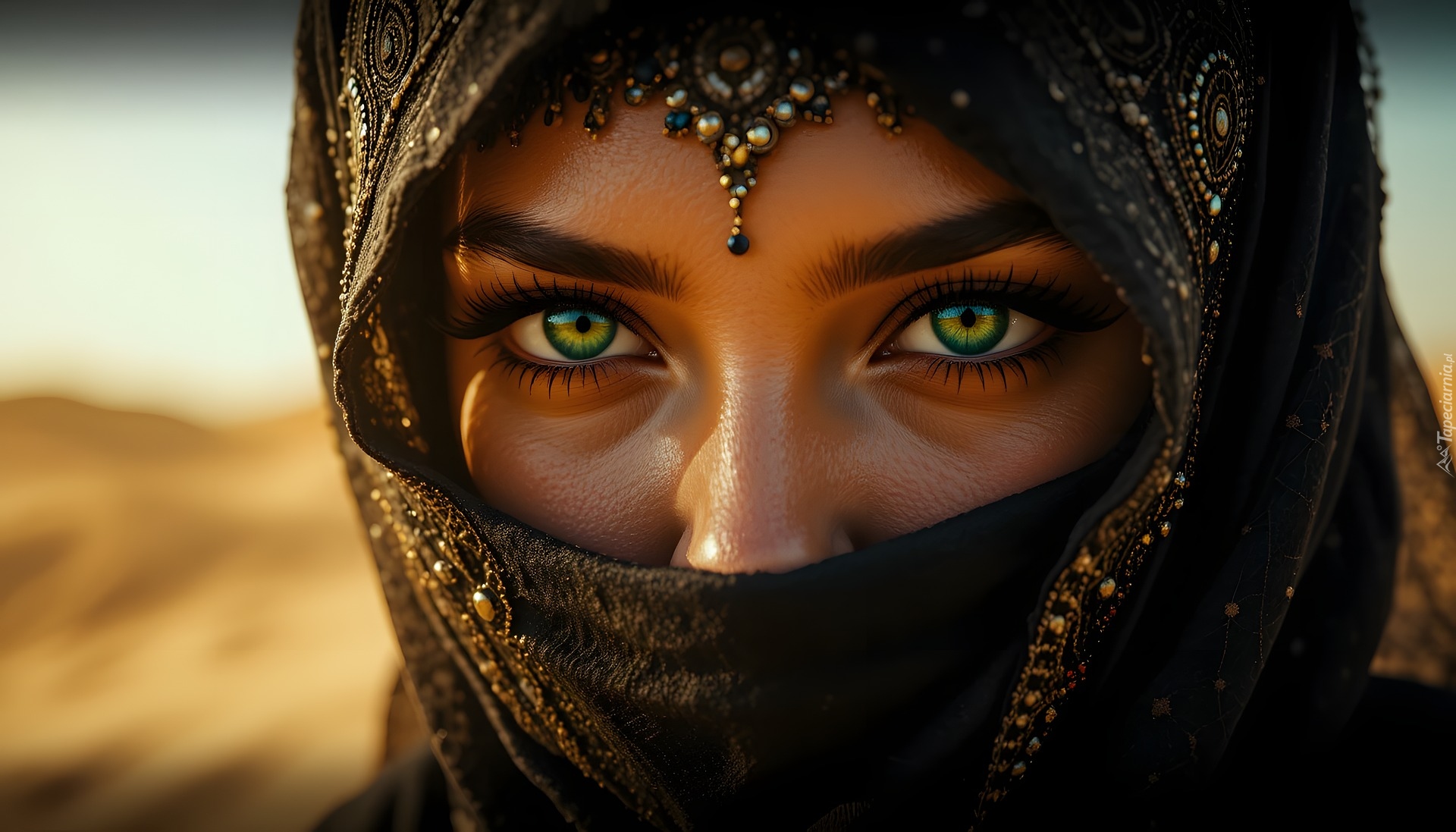 Kobieta, Twarz, Nikab, Chusta, Biżuteria, Oczy