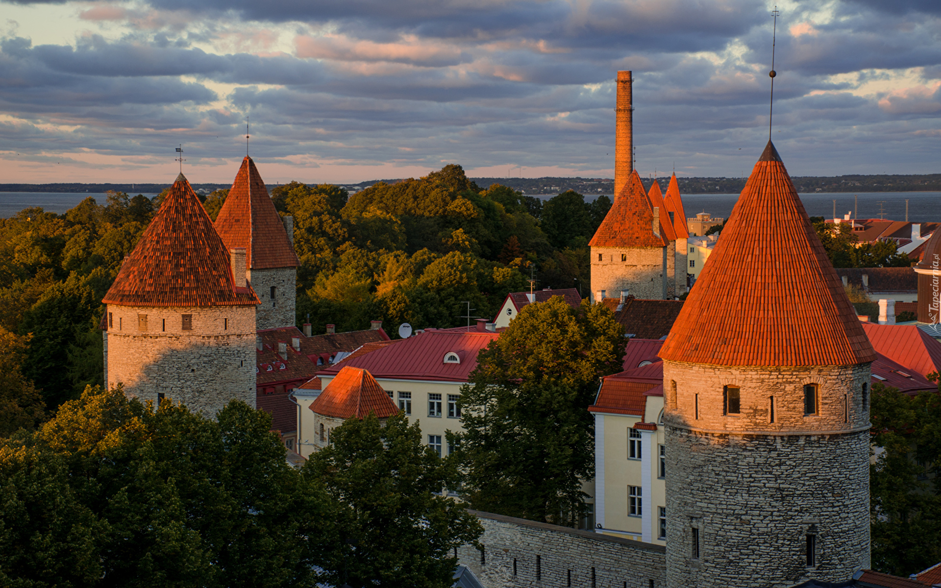 Estonia, Tallinn, Domy, Twierdza Patarei, Wieże, Drzewa
