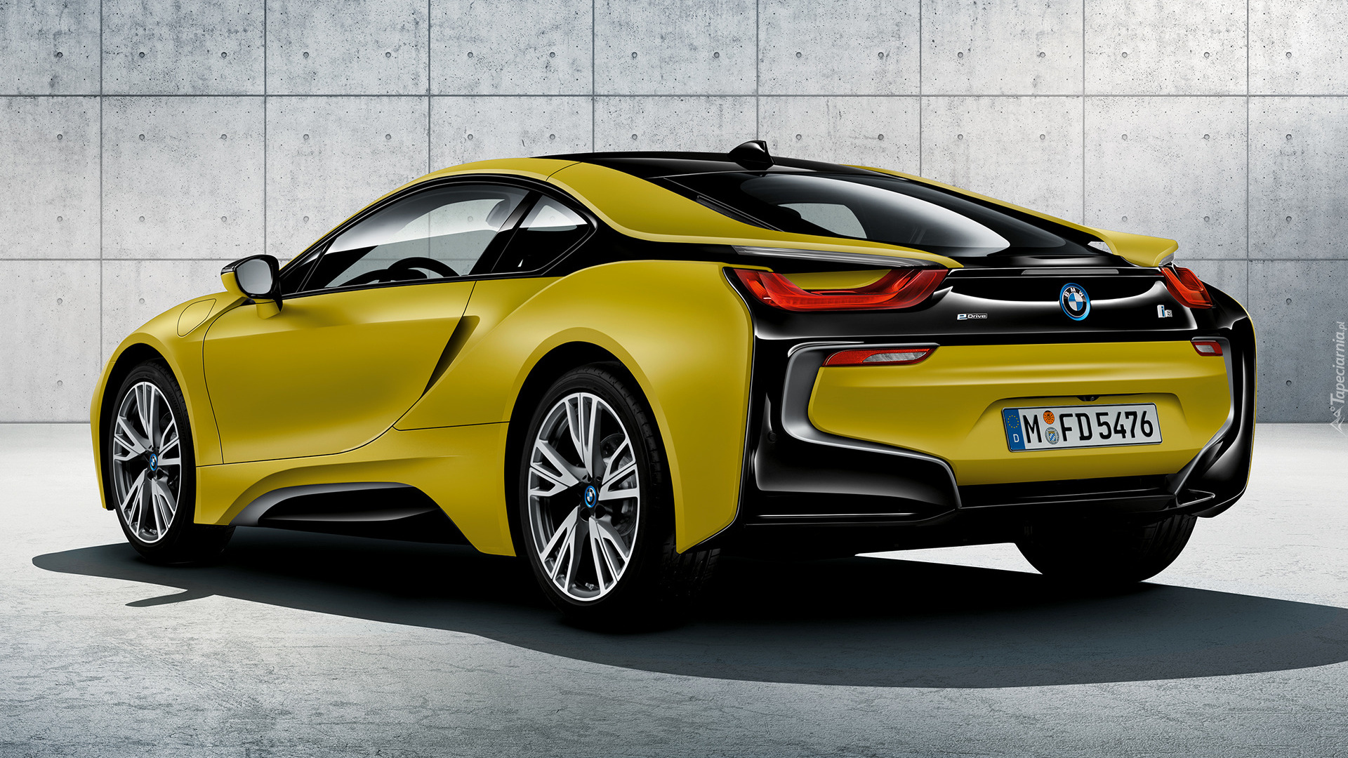 Żółte, BMW i8, Tył