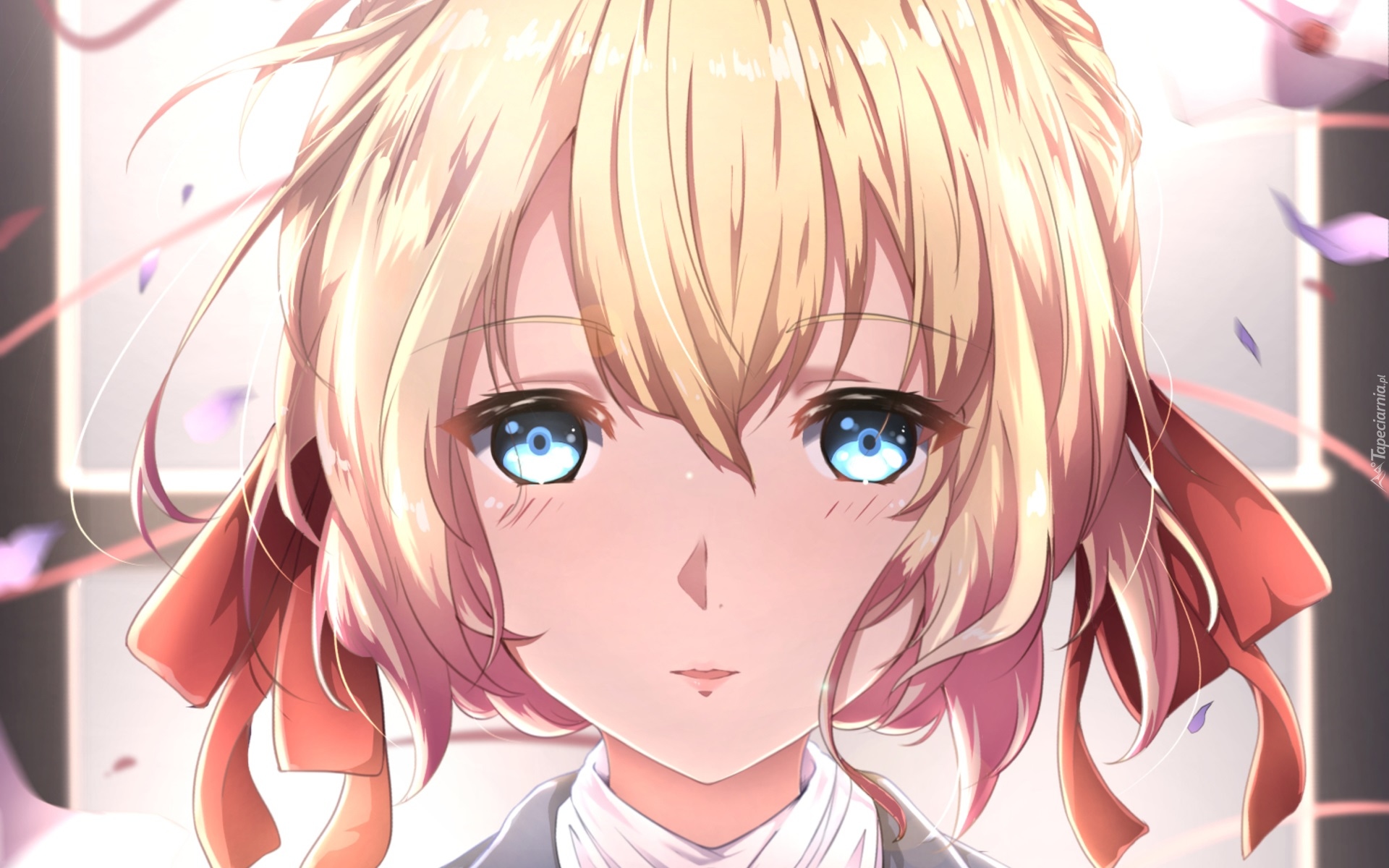 Blondwłosa, Dziewczyna, Postać, Violet Evergarden, Wstążki, Manga