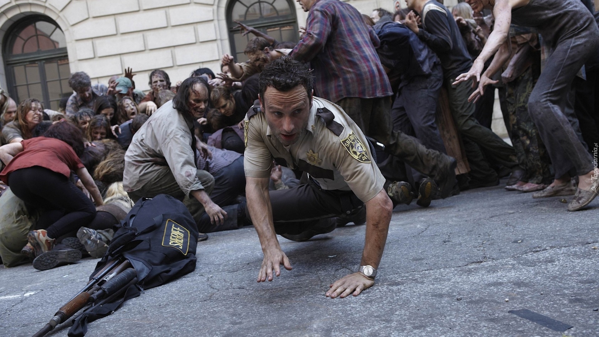 Serial, The Walking Dead, Żywe trupy, Rick Grimes, Andrew Lincoln, Zombie Andrew Lincoln