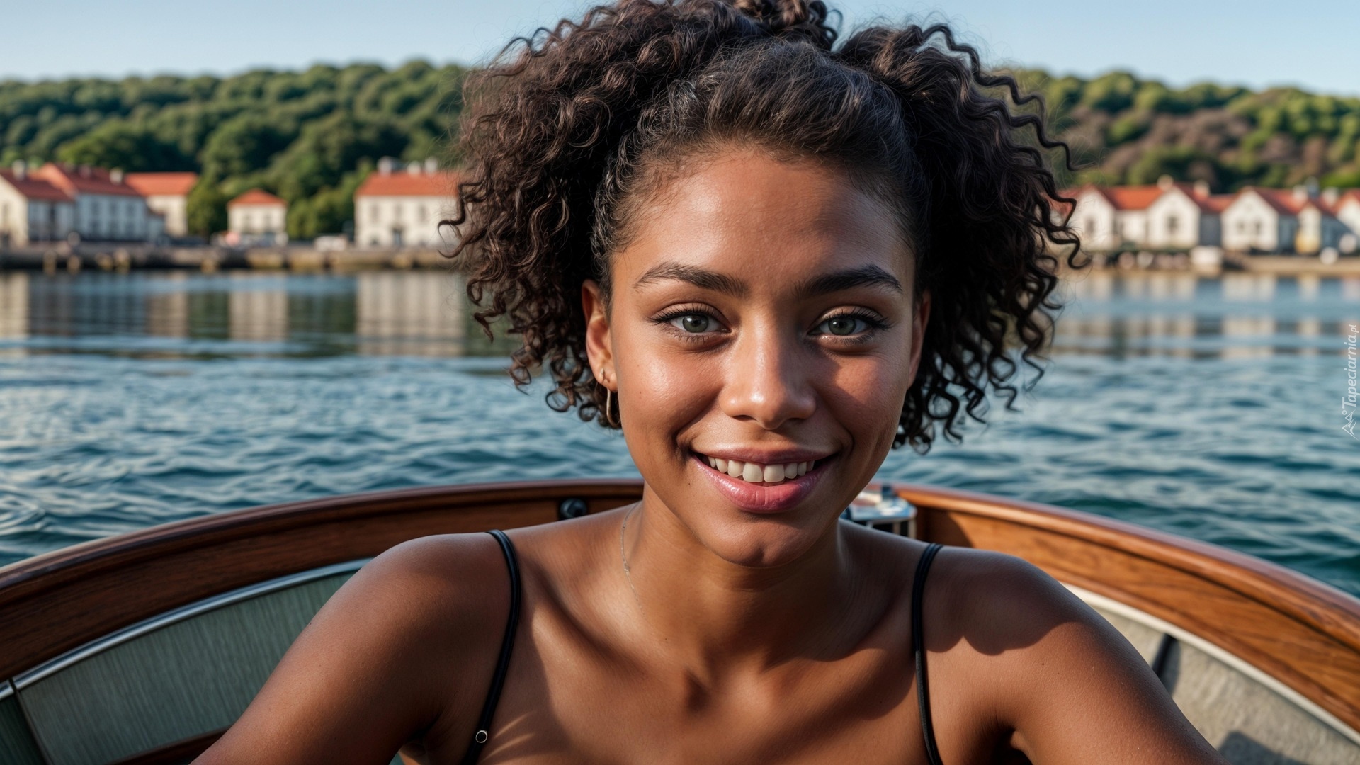 Uśmiechnięta, Kobieta, Twarz