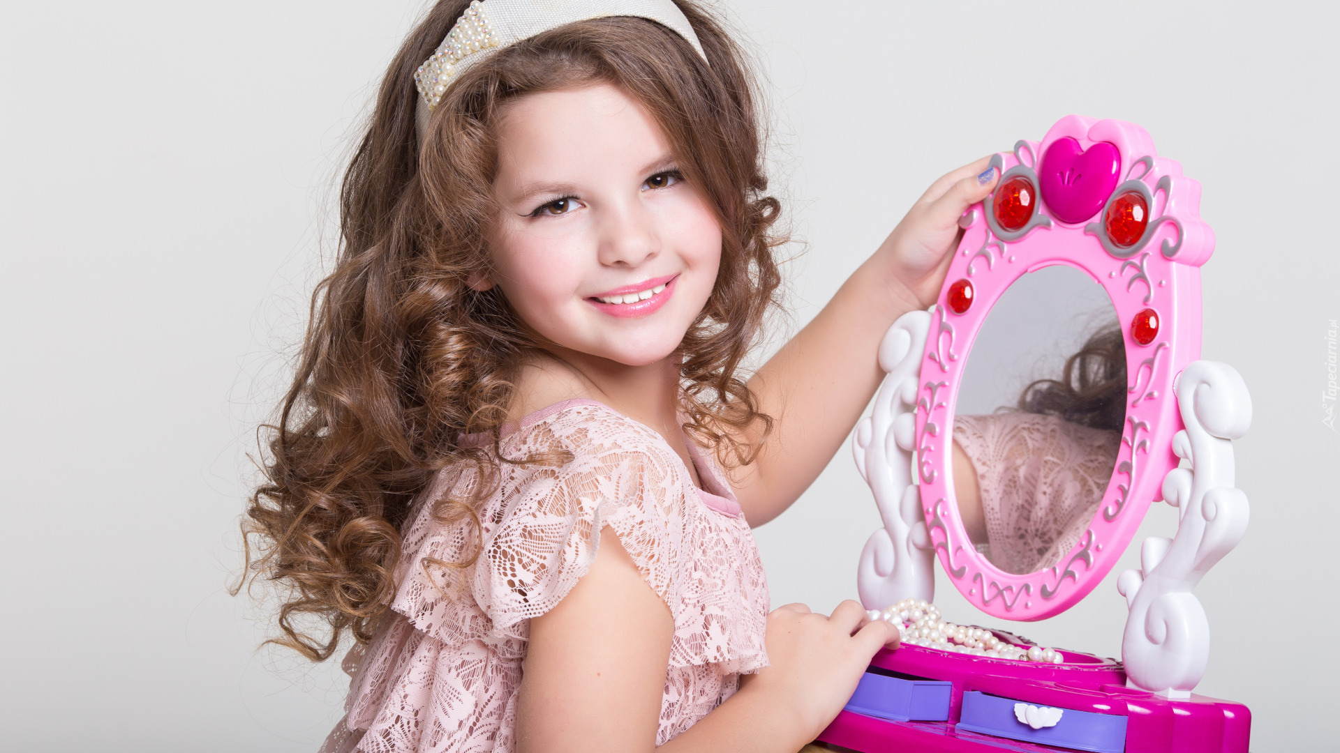 Dziecko, Mała, Dziewczynka, Uśmiech, Lusterko