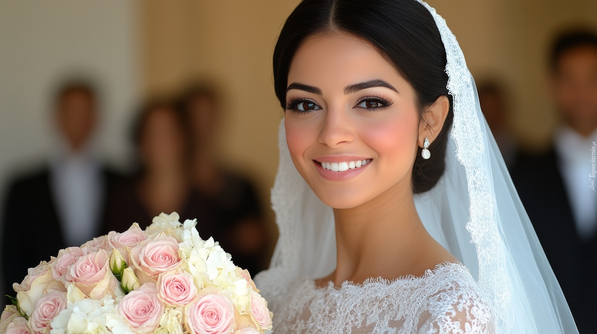 Ślub, Kobieta, Panna młoda, Welon, Bukiet