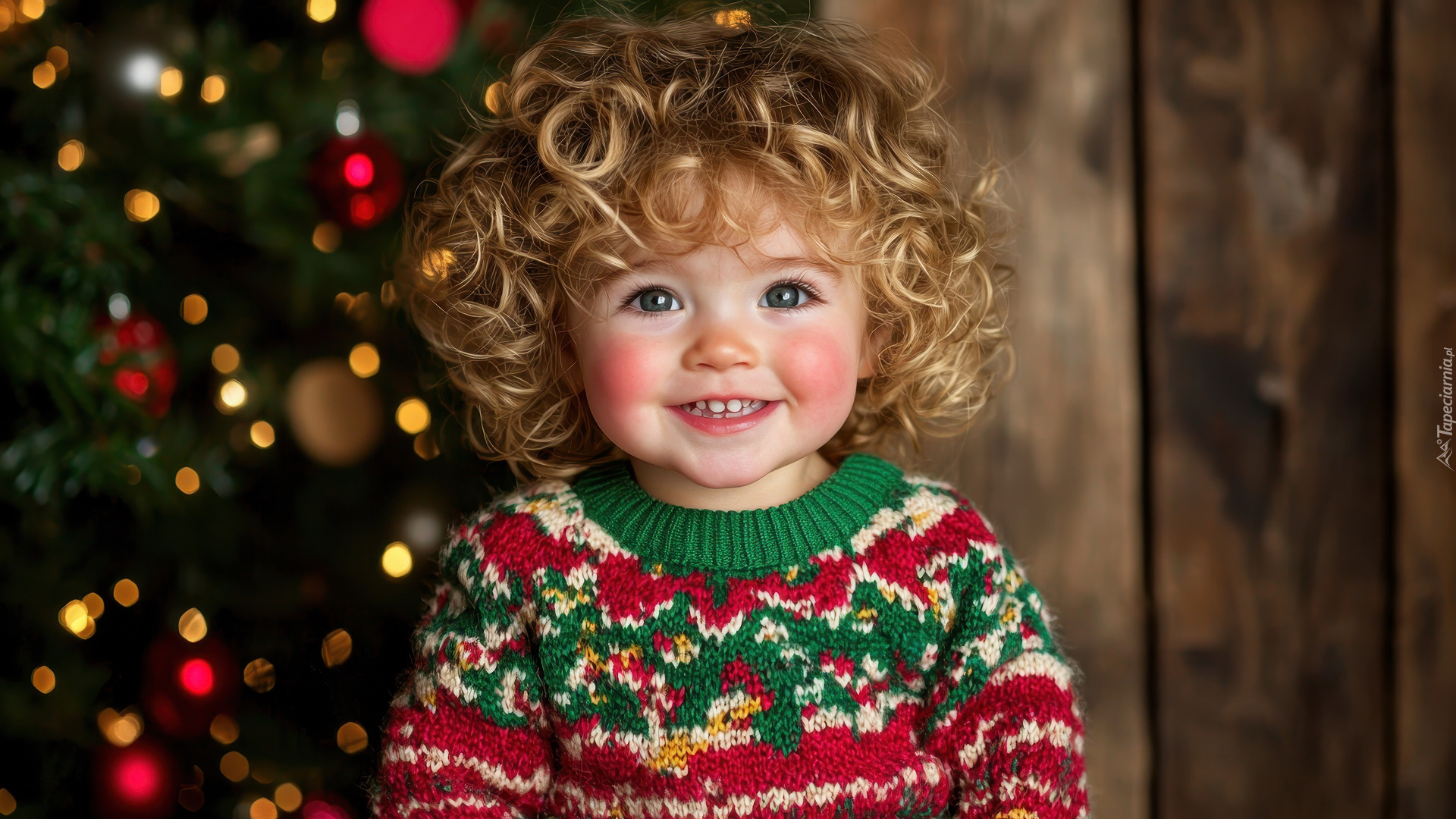 Dziecko, Uśmiech, Kręcone, Włosy