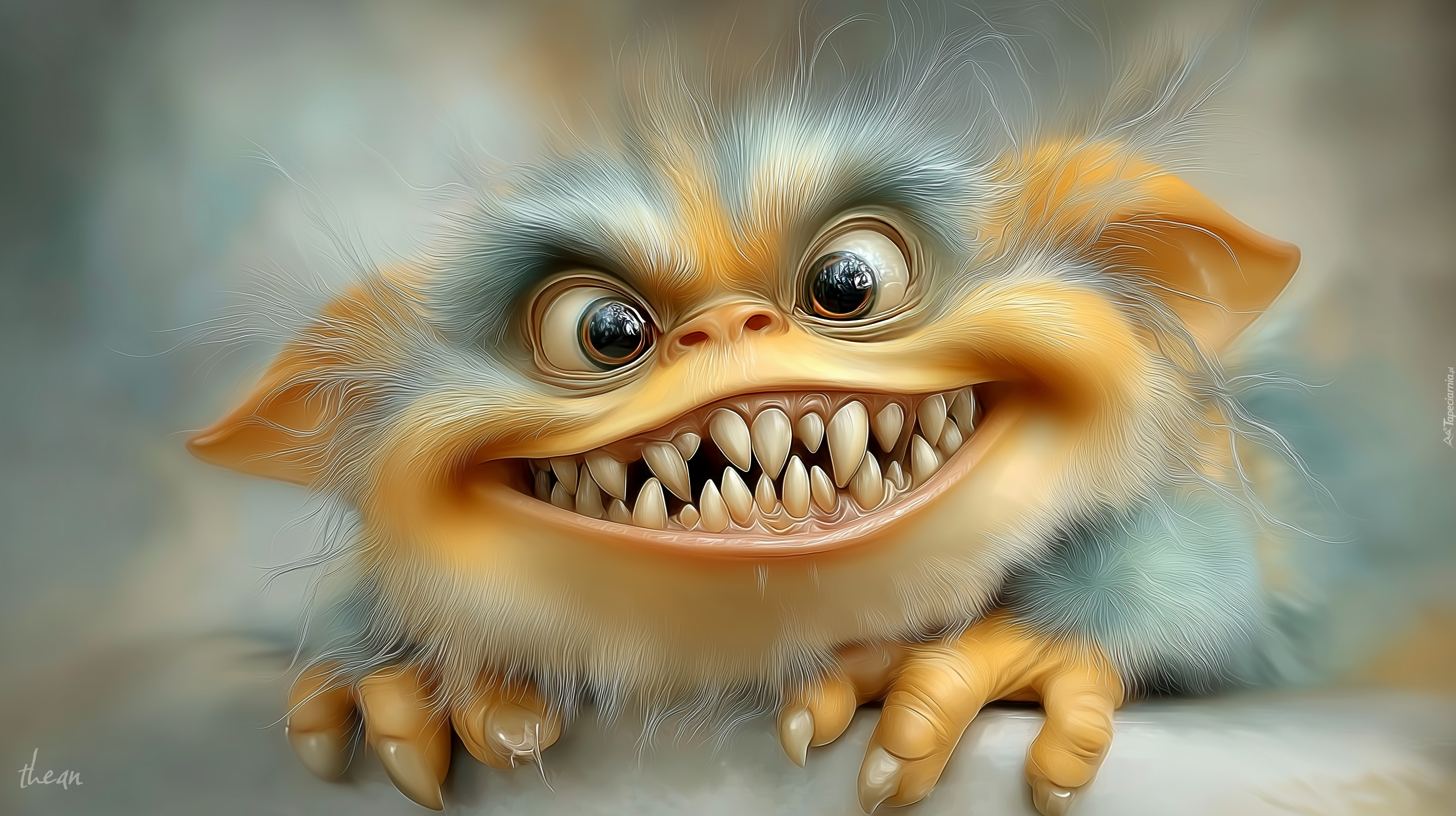 Stworek, Uśmiech, Zęby, Grafika AI