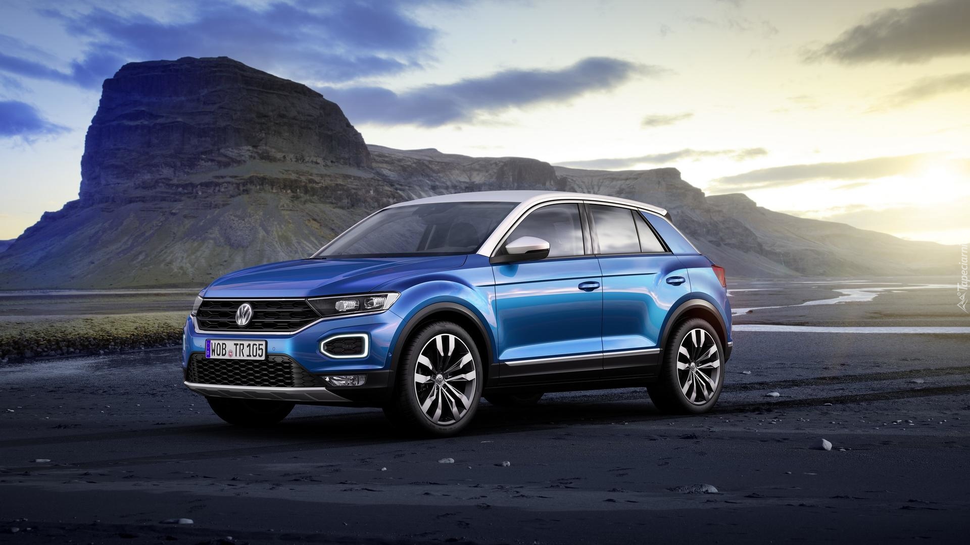 Niebieski, Volkswagen T-Roc, 2017