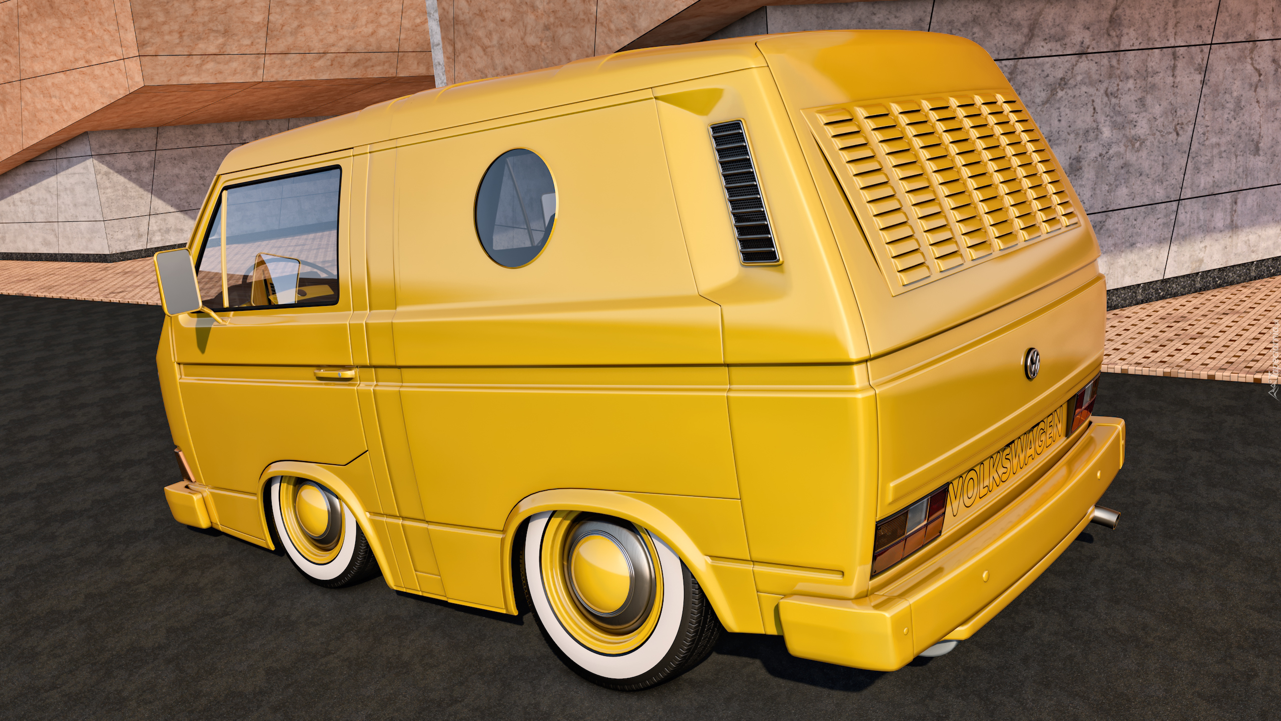 Żółty, Volkswagen T3 Transporter