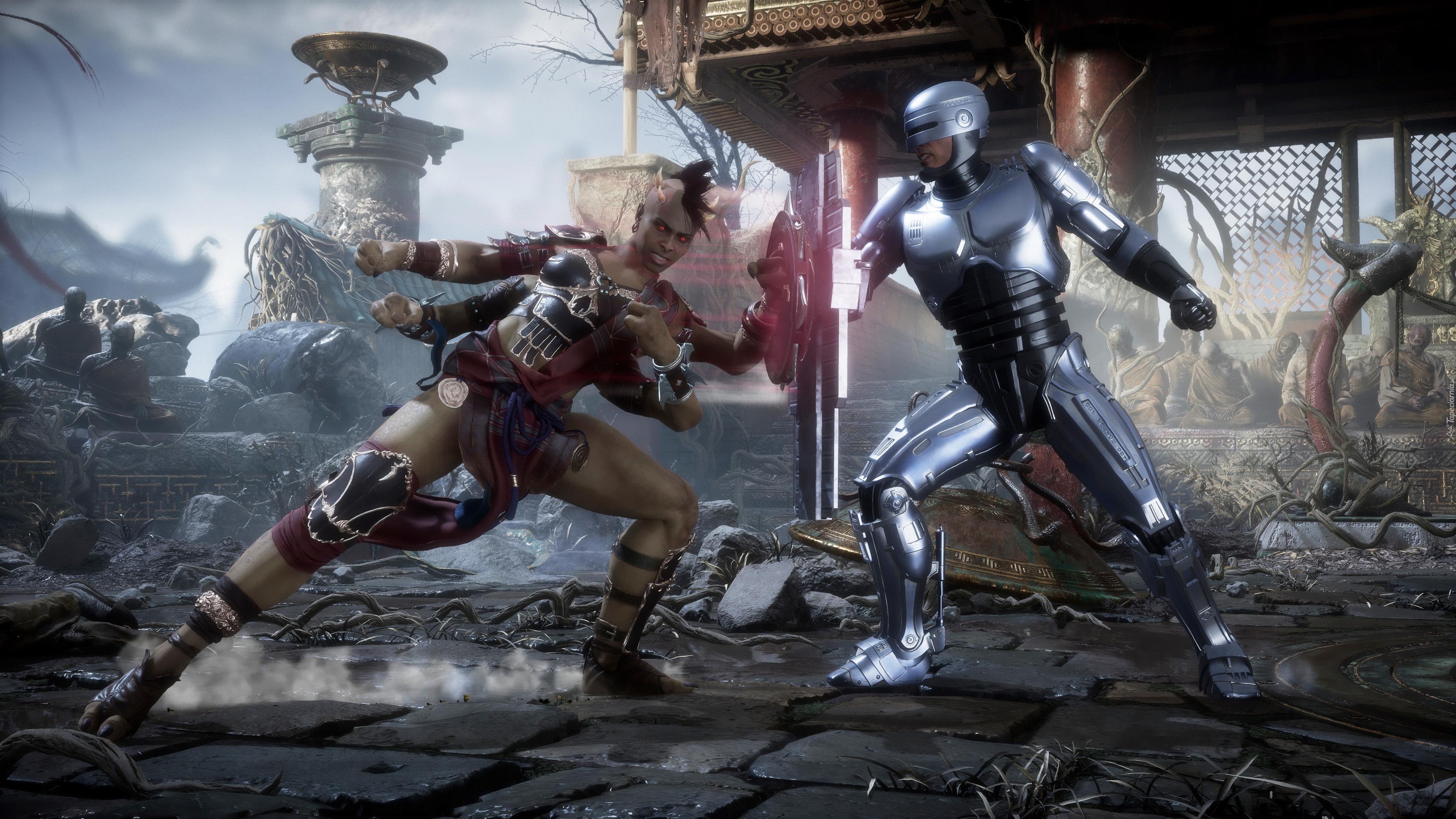 Gra, Mortal Kombat 11 Aftermath, Walka, Czteroręka, Królowa, Sheeva, RoboCop