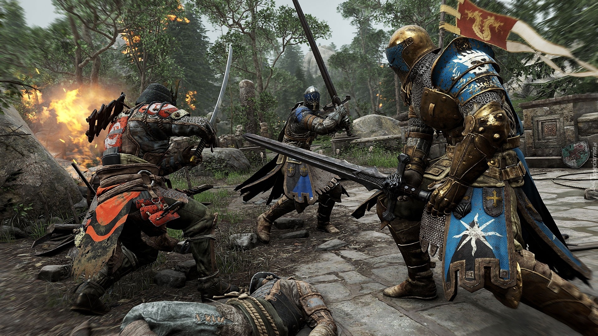 Gra, For Honor, Walka, Rycerze, Samuraj