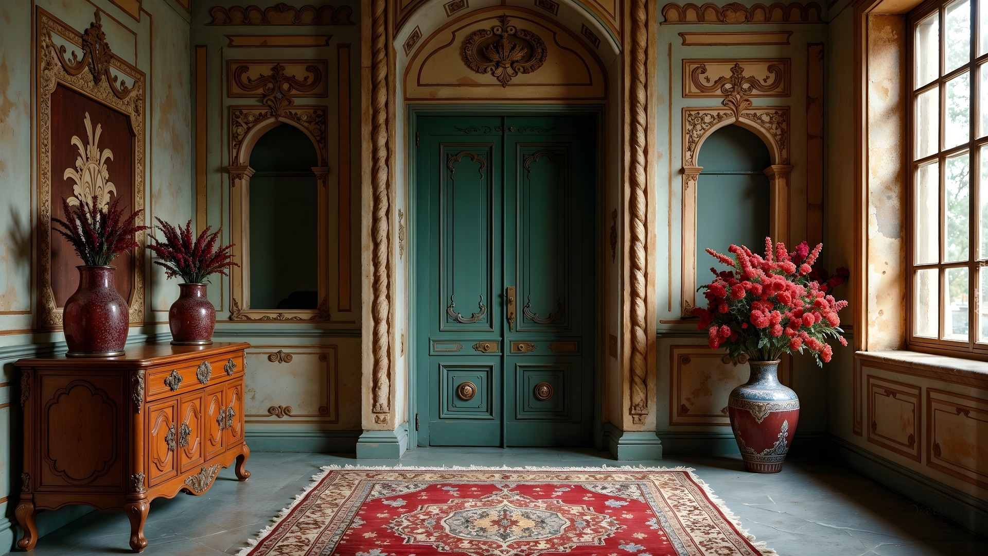 Pokój, Drzwi, Dywan