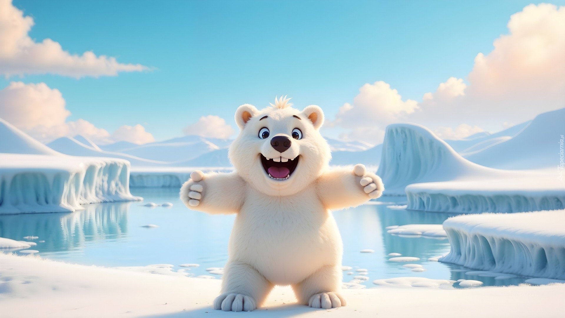 Niedźwiedź polarny, Góry lodowe, Grafika