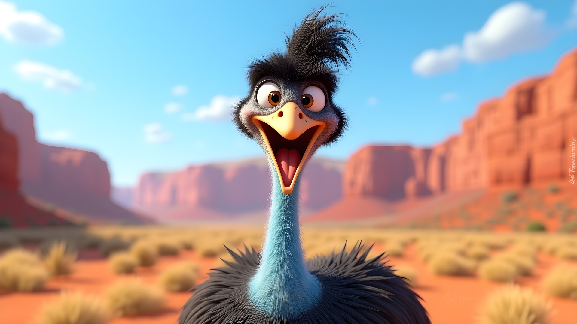 Struś, Wesoły, Skały, Śmieszne, AI