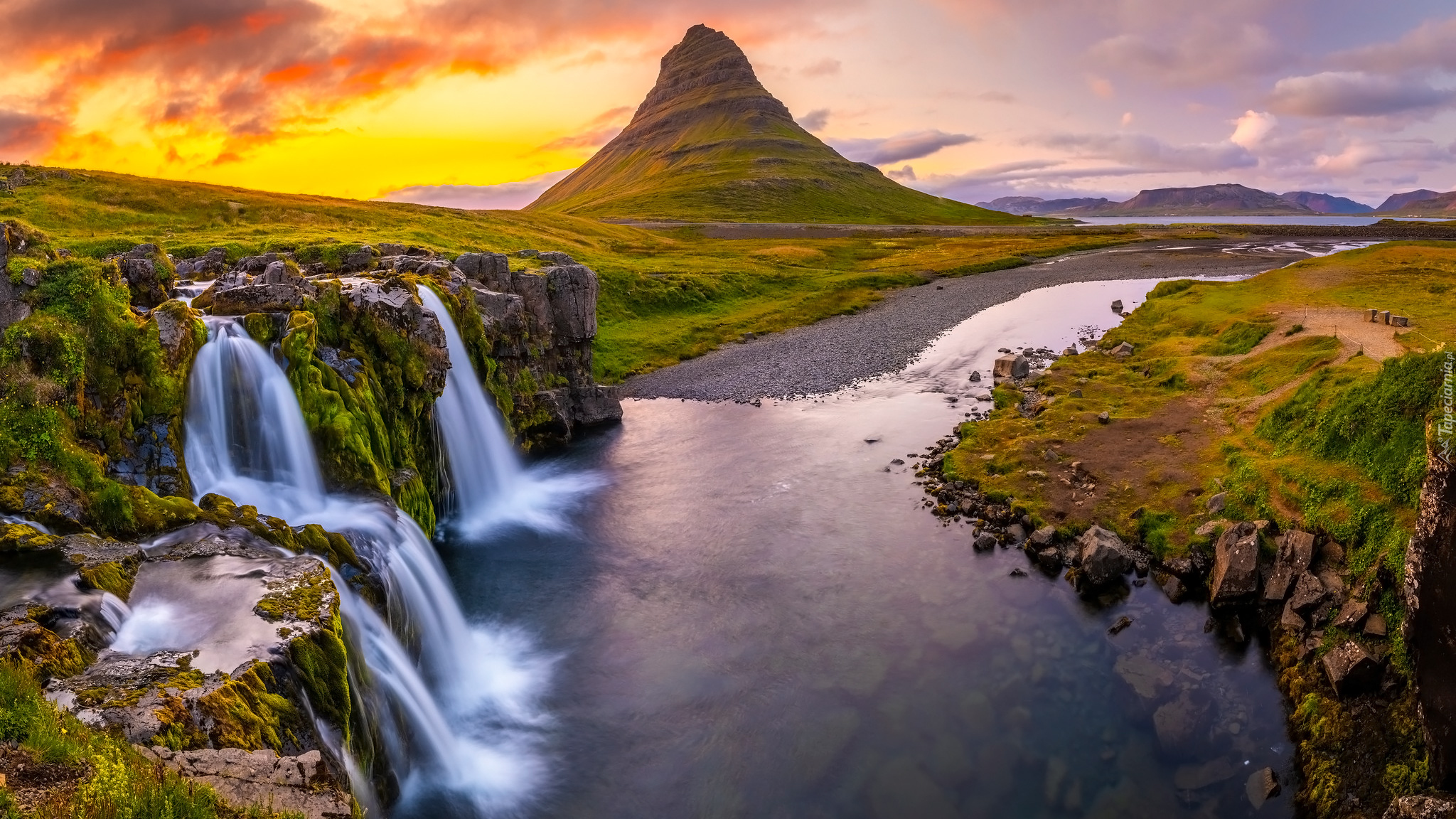 Góra, Kirkjufell, Wodospad, Kirkjufellsfoss, Islandia