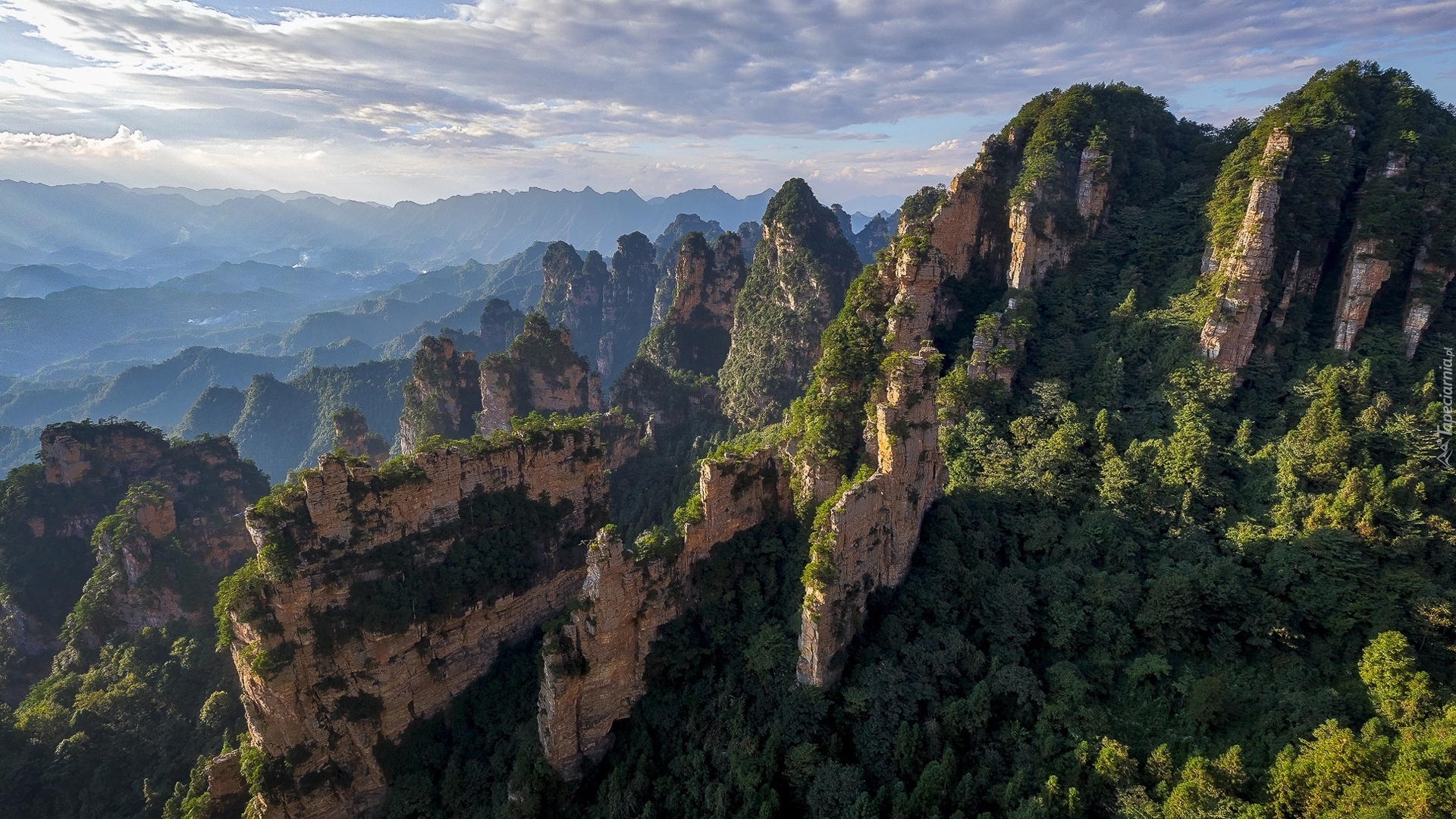 Chiny, Prowincja Hunan, Góry Wuling Shan, Yangjiajie Scenic Area, Rezerwat przyrody Wulingyuan, Skały, Lasy