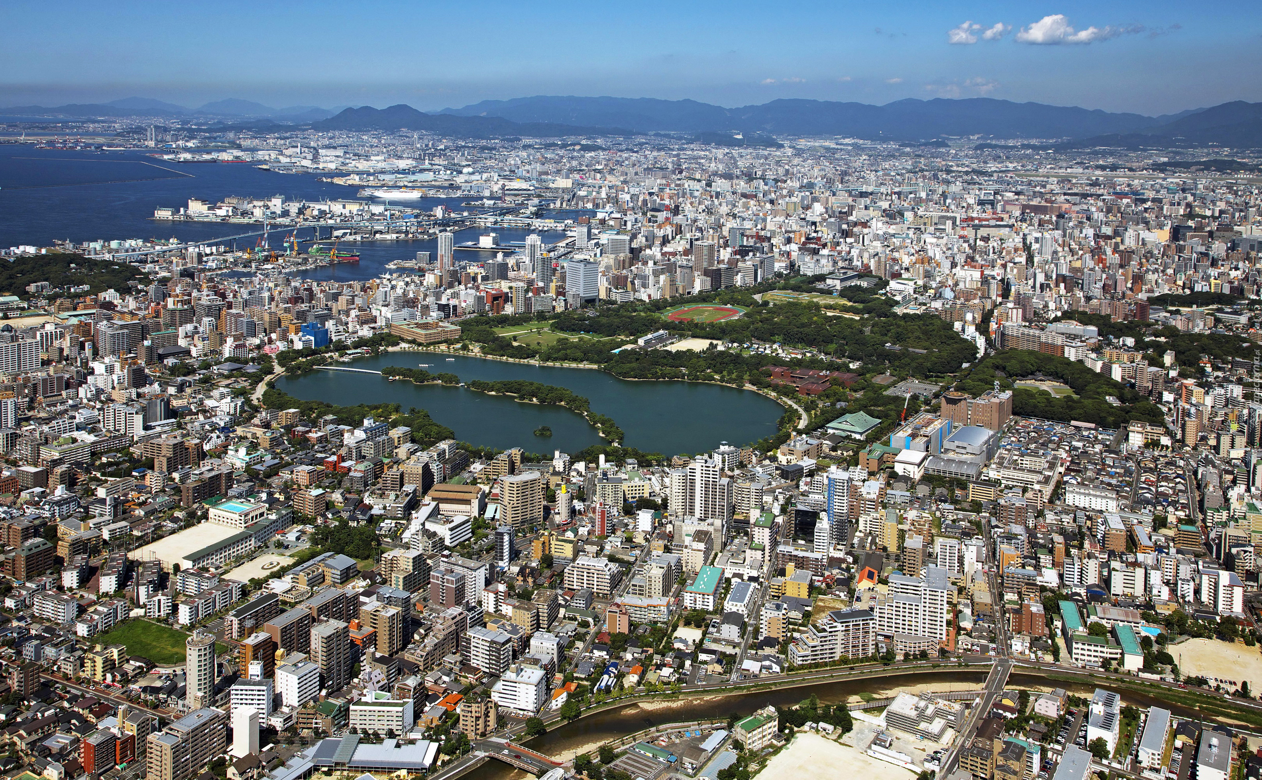 Fukuoka, Japonia, Panorama, Miasto