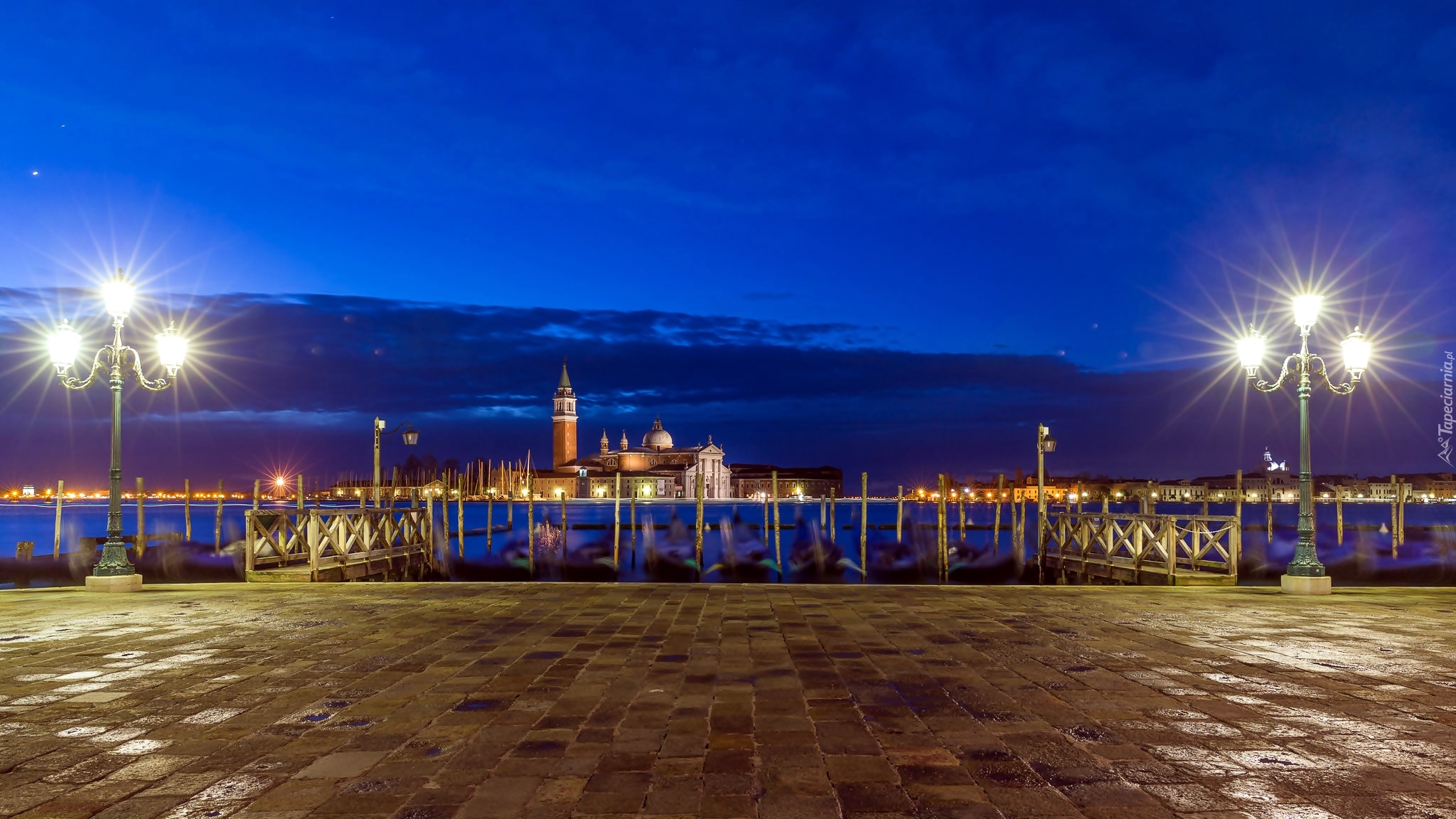 San Giorgio Maggiore, Kanał, Latarnie, Wenecja, Włochy