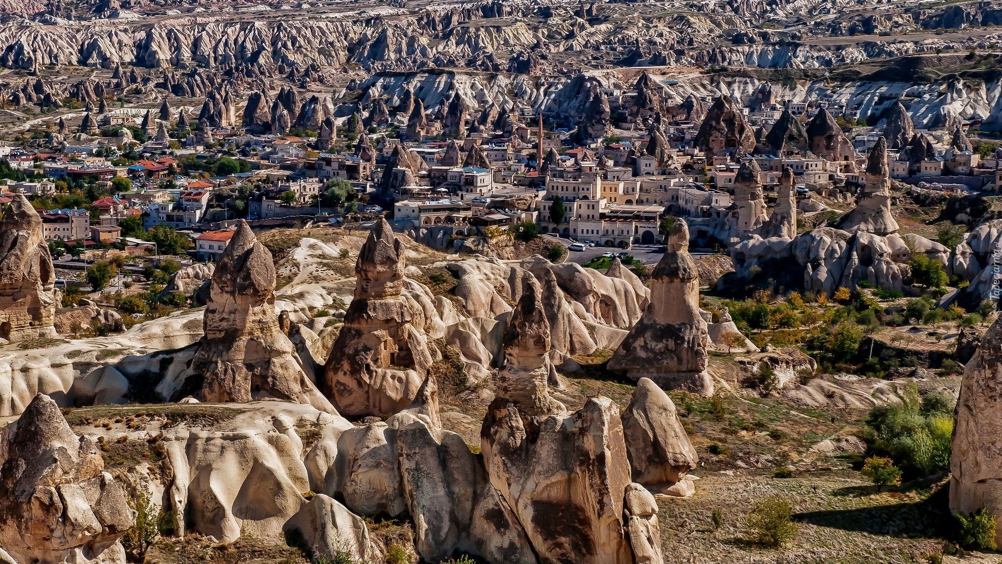 Turcja, Kapadocja, Park Narodowy Goreme, Góry, Skały, Kościoły