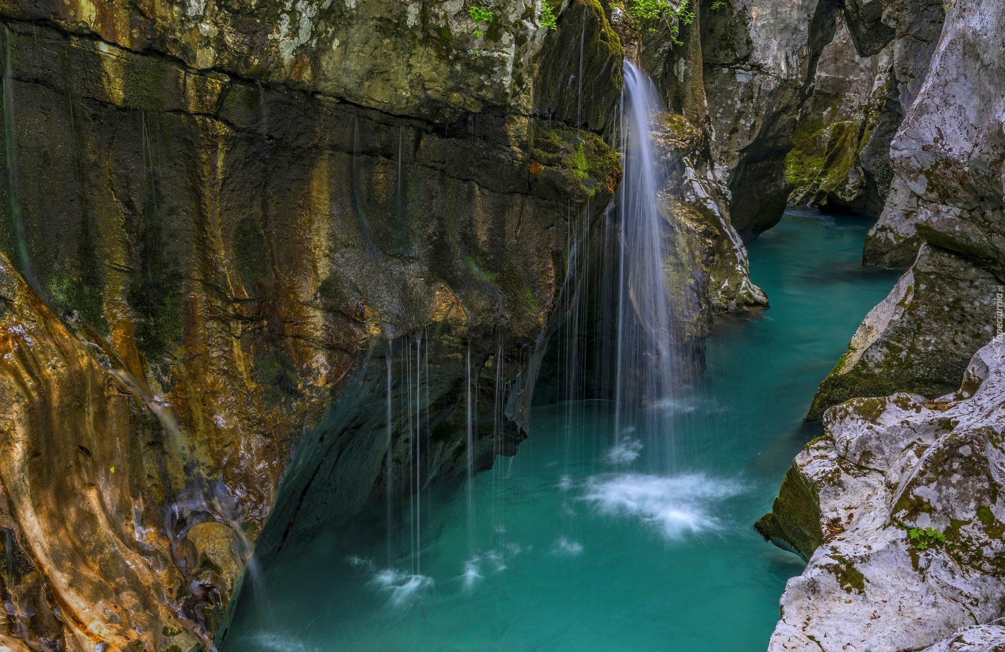 Słowenia, Triglavski Park Narodowy, Rzeka Socza, Skały