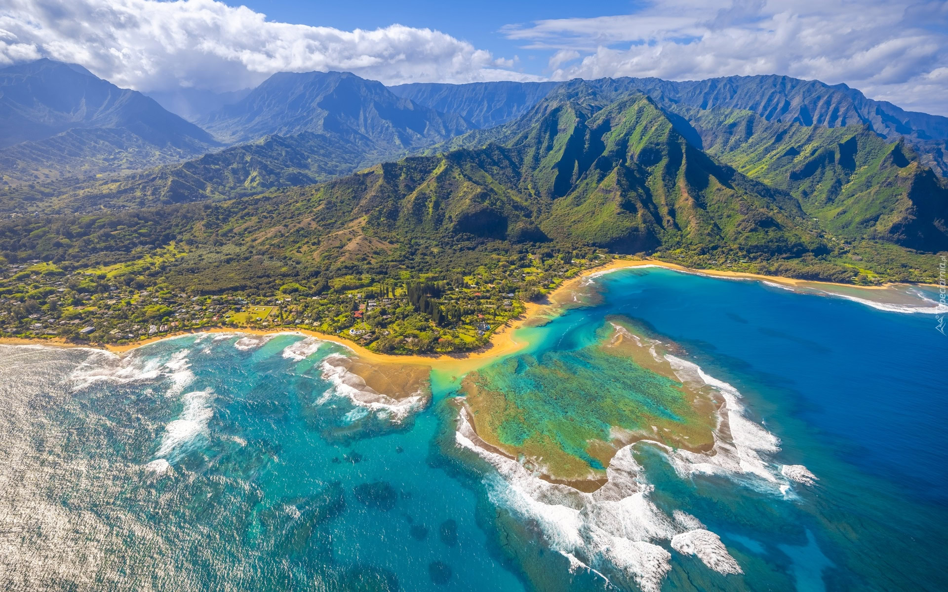 Widok Z G ry Na Hawajsk Wysp Kauai