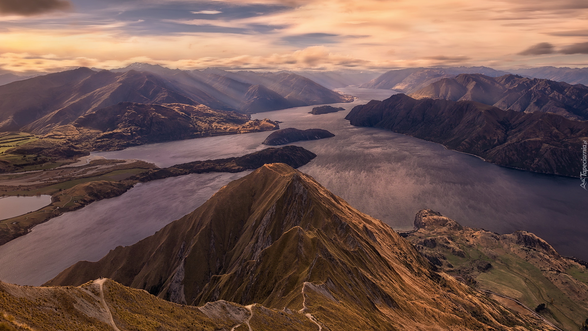 Jezioro Wanaka, Góry, Góra, Roys Peak, Nowa Zelandia