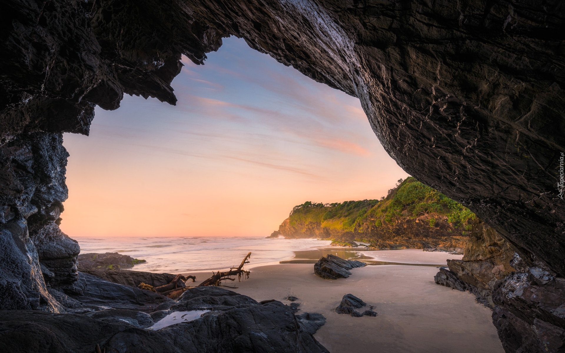 Australia, Nowa Południowa Walia, Morze, Zatoka, Byron Bay, Morze, Skały