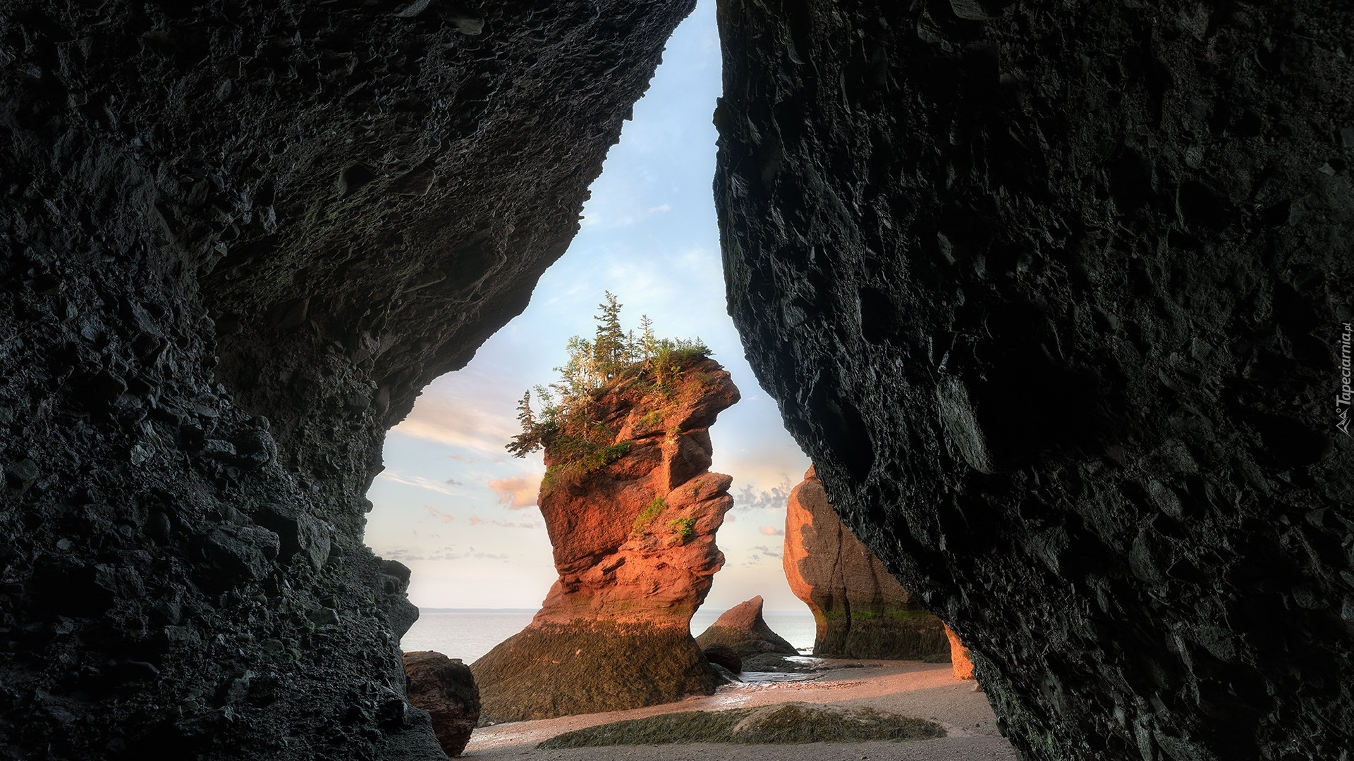 Skały, Jaskinia, Park Hopewell Rocks, Nowy Brunszwik, Kanada