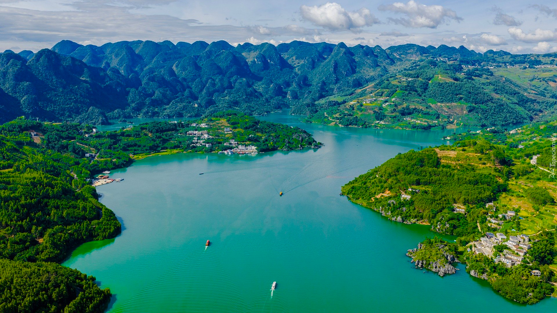 Rzeka, Góry, Z lotu ptaka