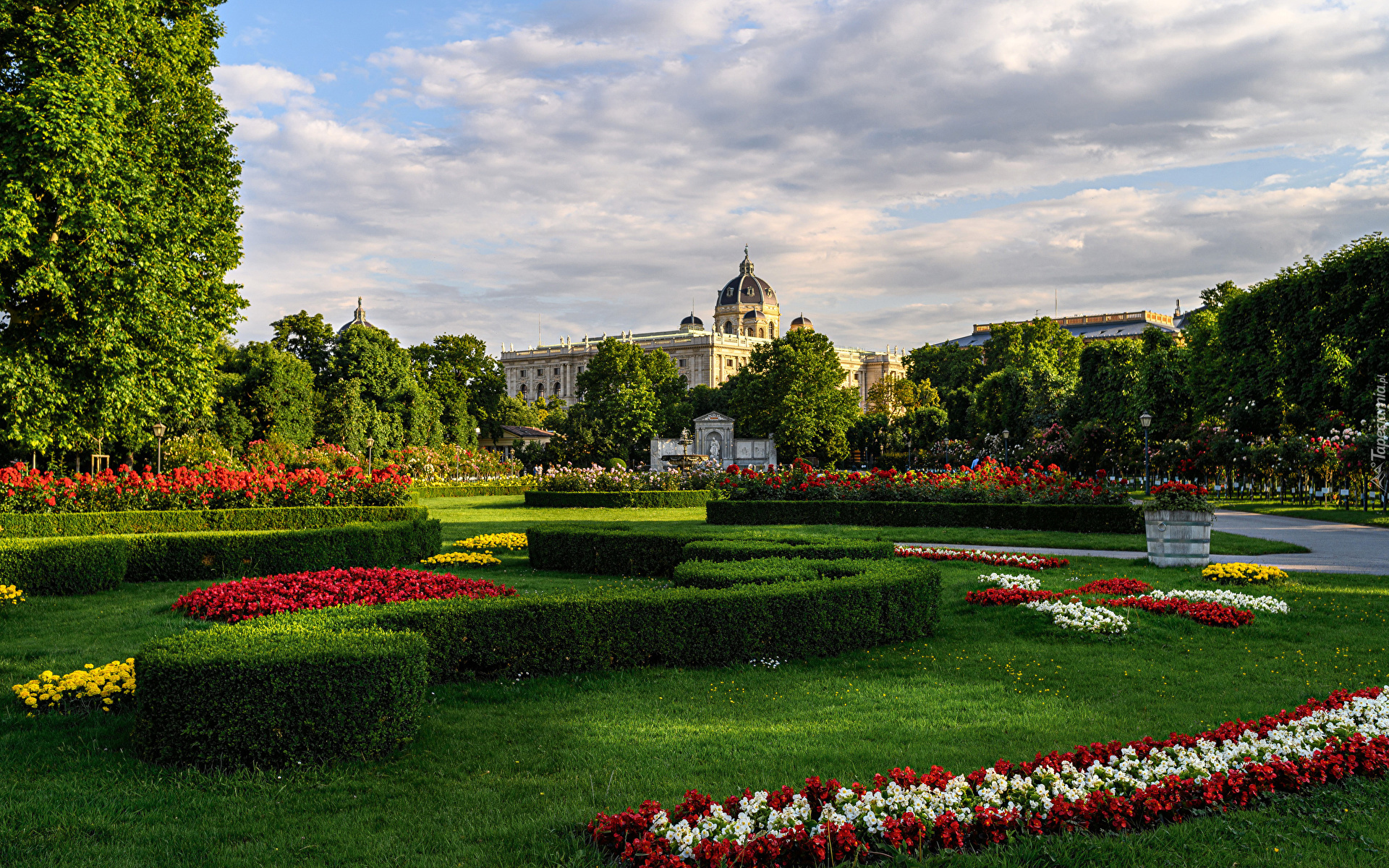 Ogród, Kwiaty, Krzewy, Park, Muzeum Historii Sztuki, Wiedeń, Austria