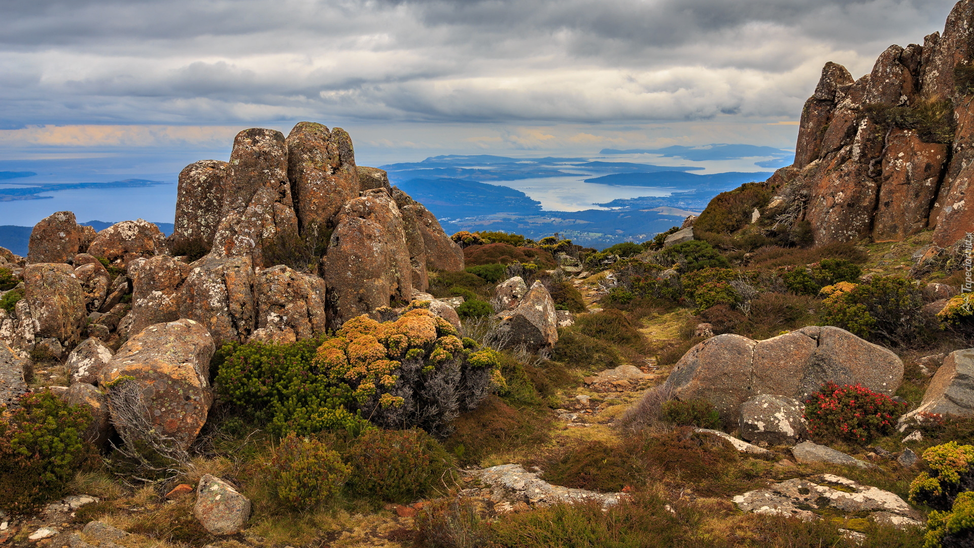 Góry, Mount Wellington, Skały, Jeziora, Tasmania, Australia