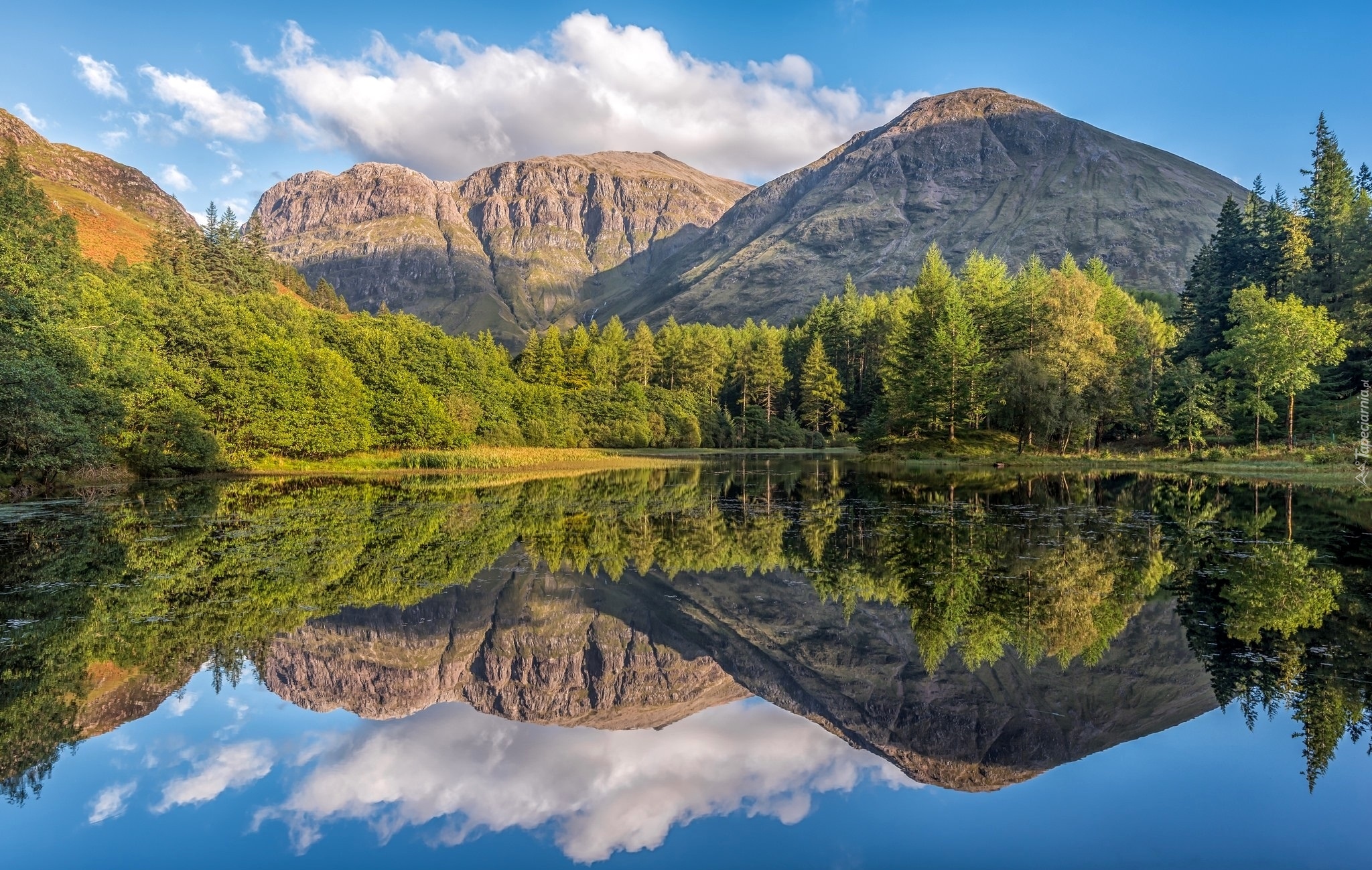 Szkocja, Region Argyll, Góry Glencoe, Szczyt Bidean nam Bian, Jezioro, Grzewa