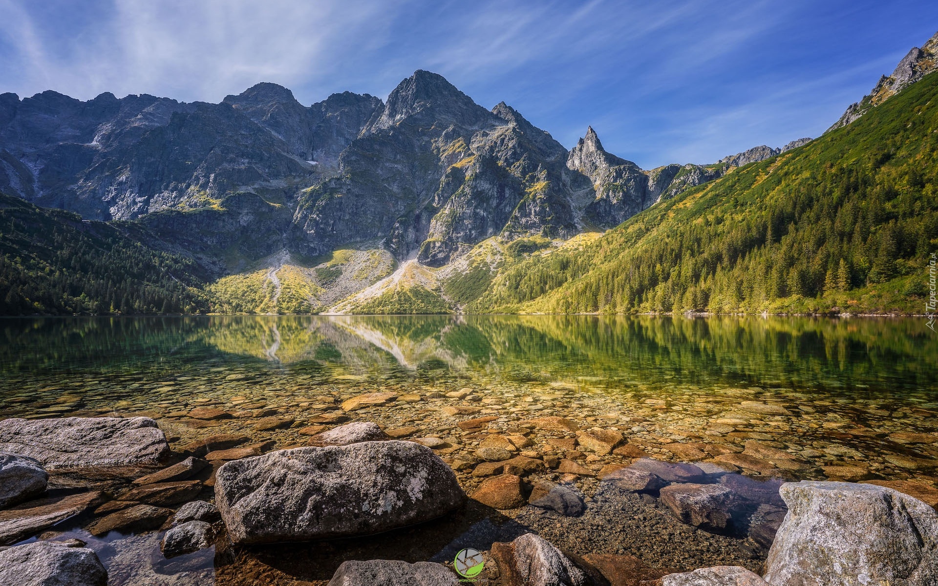 Polska, Góry, Tatry, Jezioro, Morskie Oko, Lasy, Kamienie