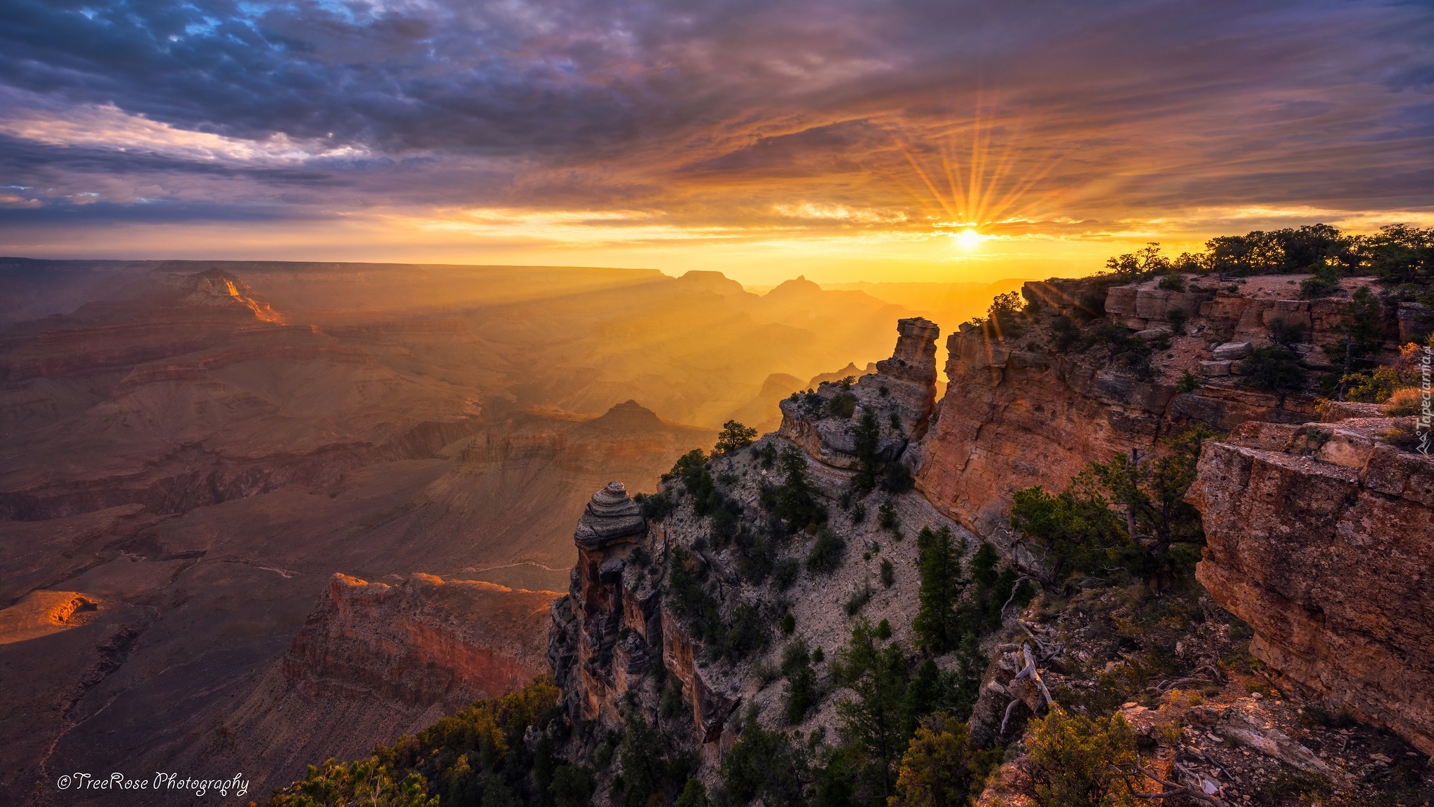 Stany Zjednoczone, Arizona, Park Narodowy Wielkiego Kanionu, Wielki Kanion Kolorado, Grand Canyon, Wschód słońca, Skały
