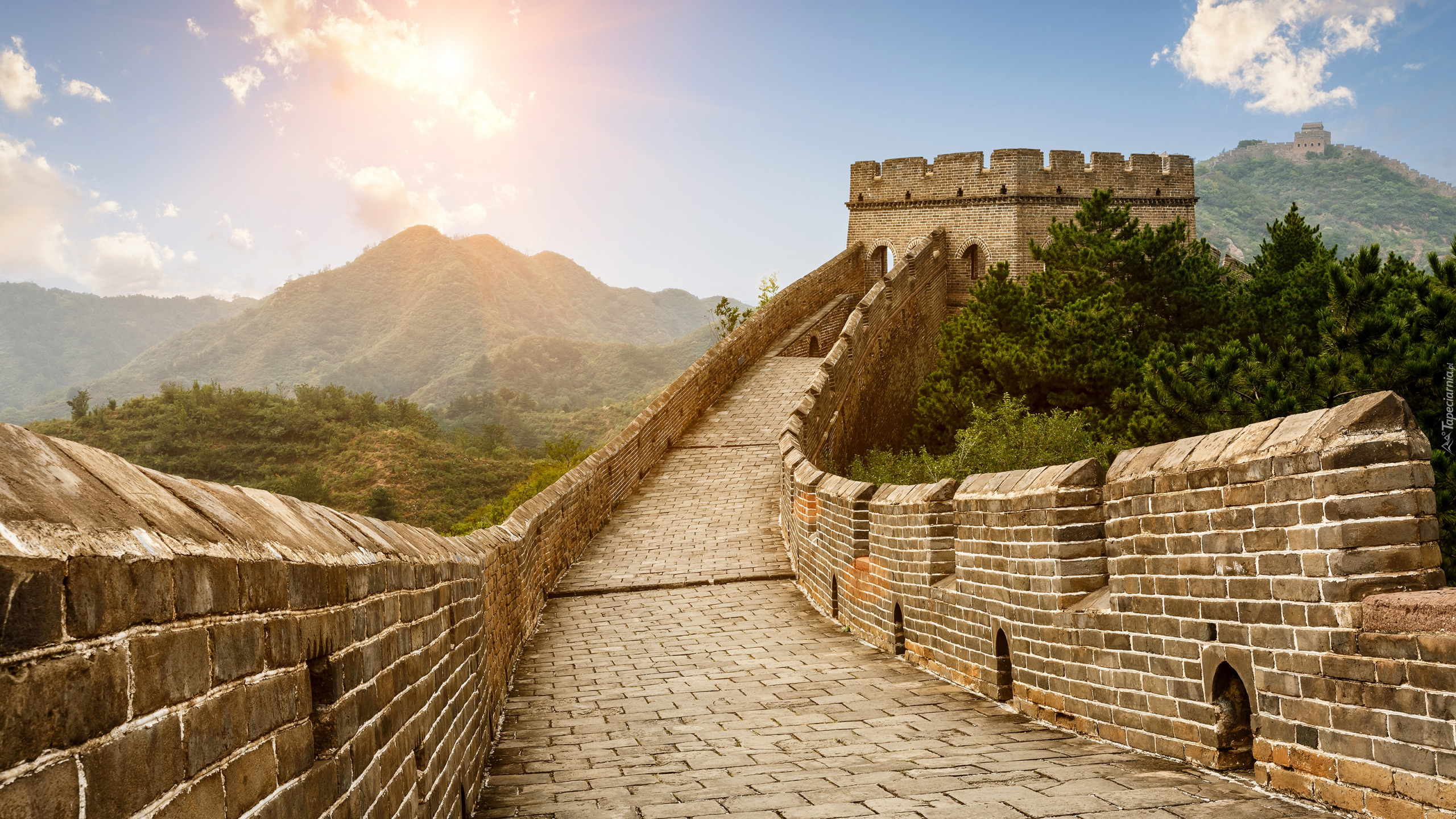 Góry, Wschód słońca, Wielki Mur Chiński, Chiny