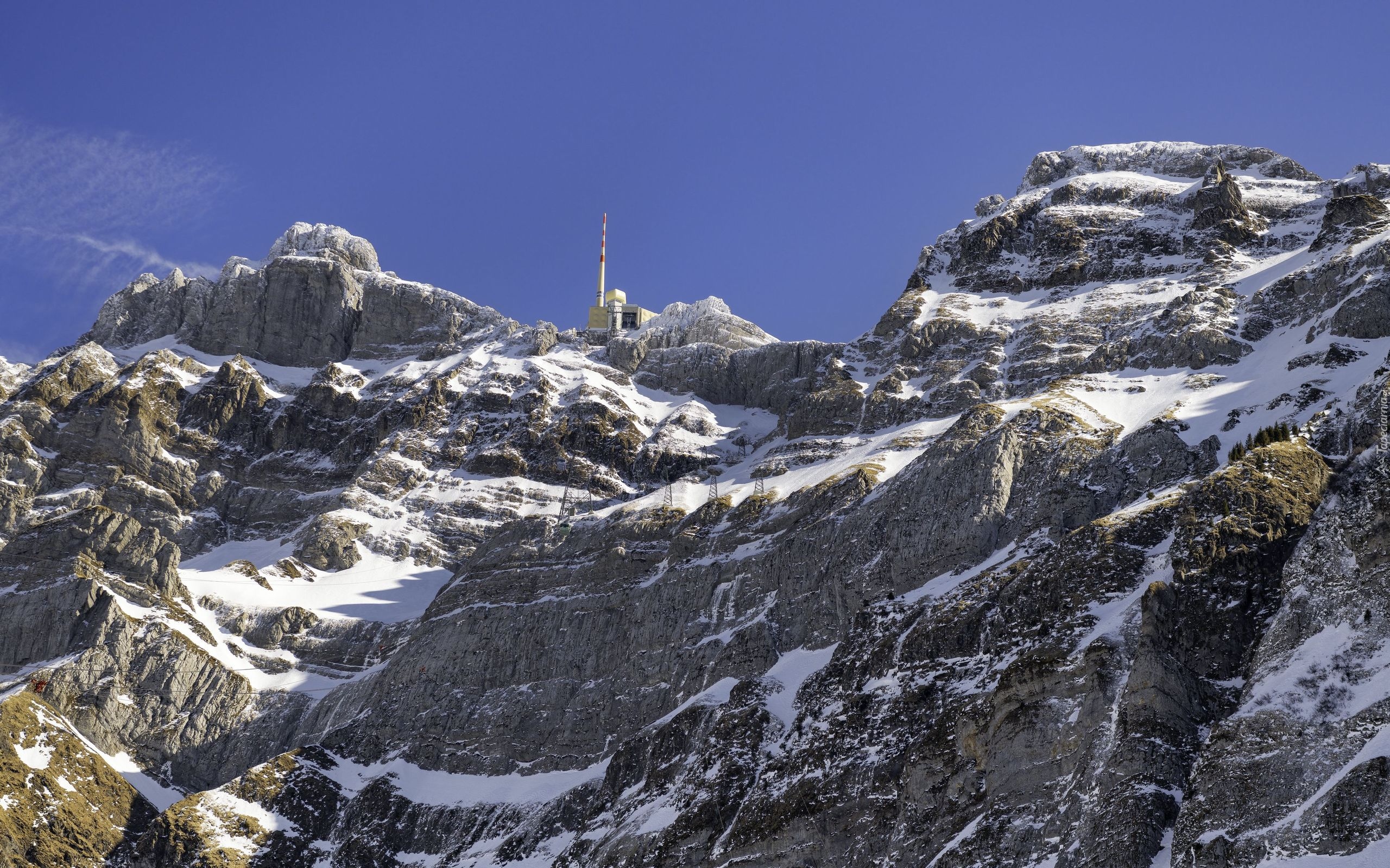 Góry, Alpy Zachodnie, Szczyt, Santis, Wieża radiowo-telewizyjna, Szwajcaria