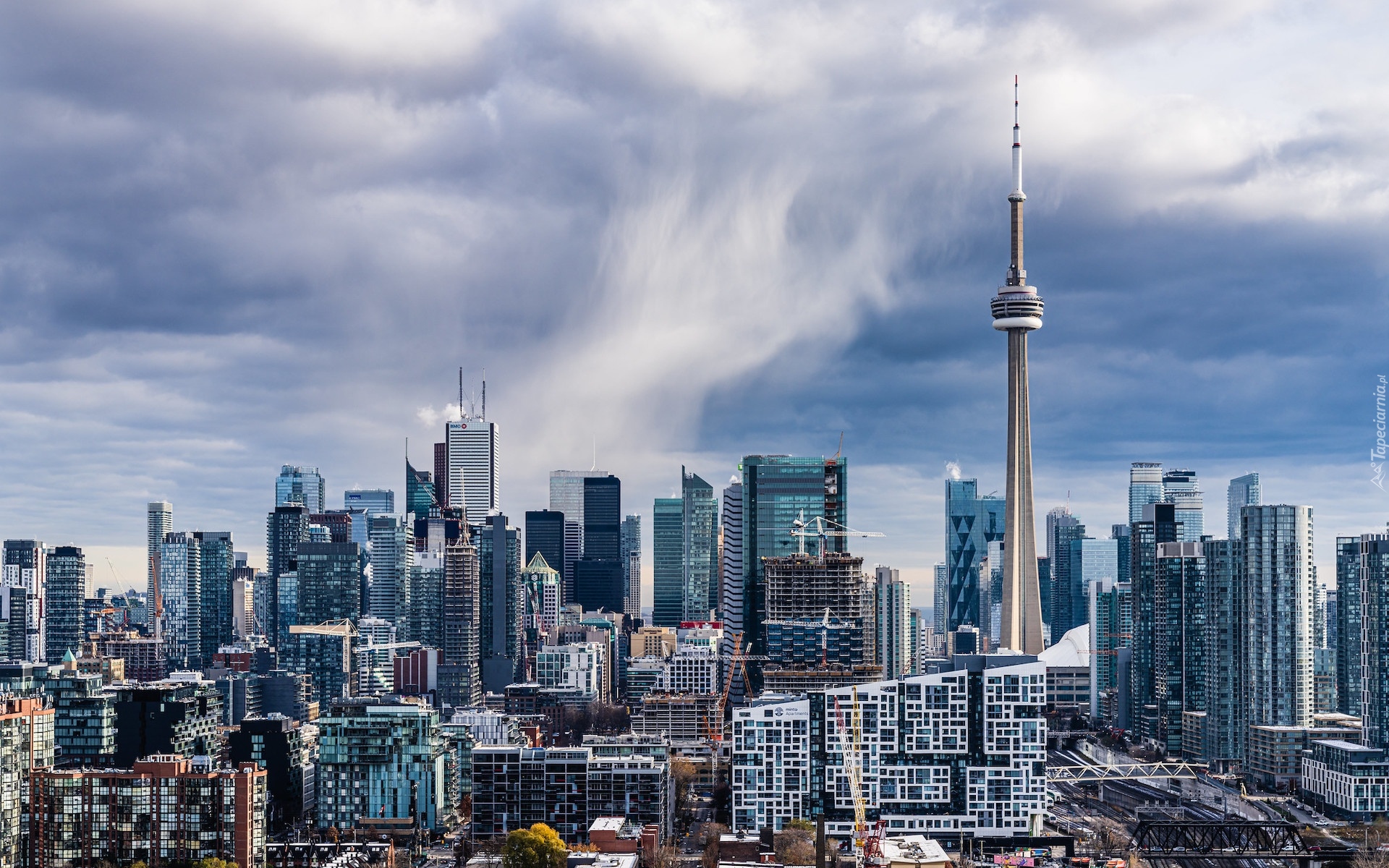 Wieżowce, Wieża, CN Tower, Toronto, Kanada