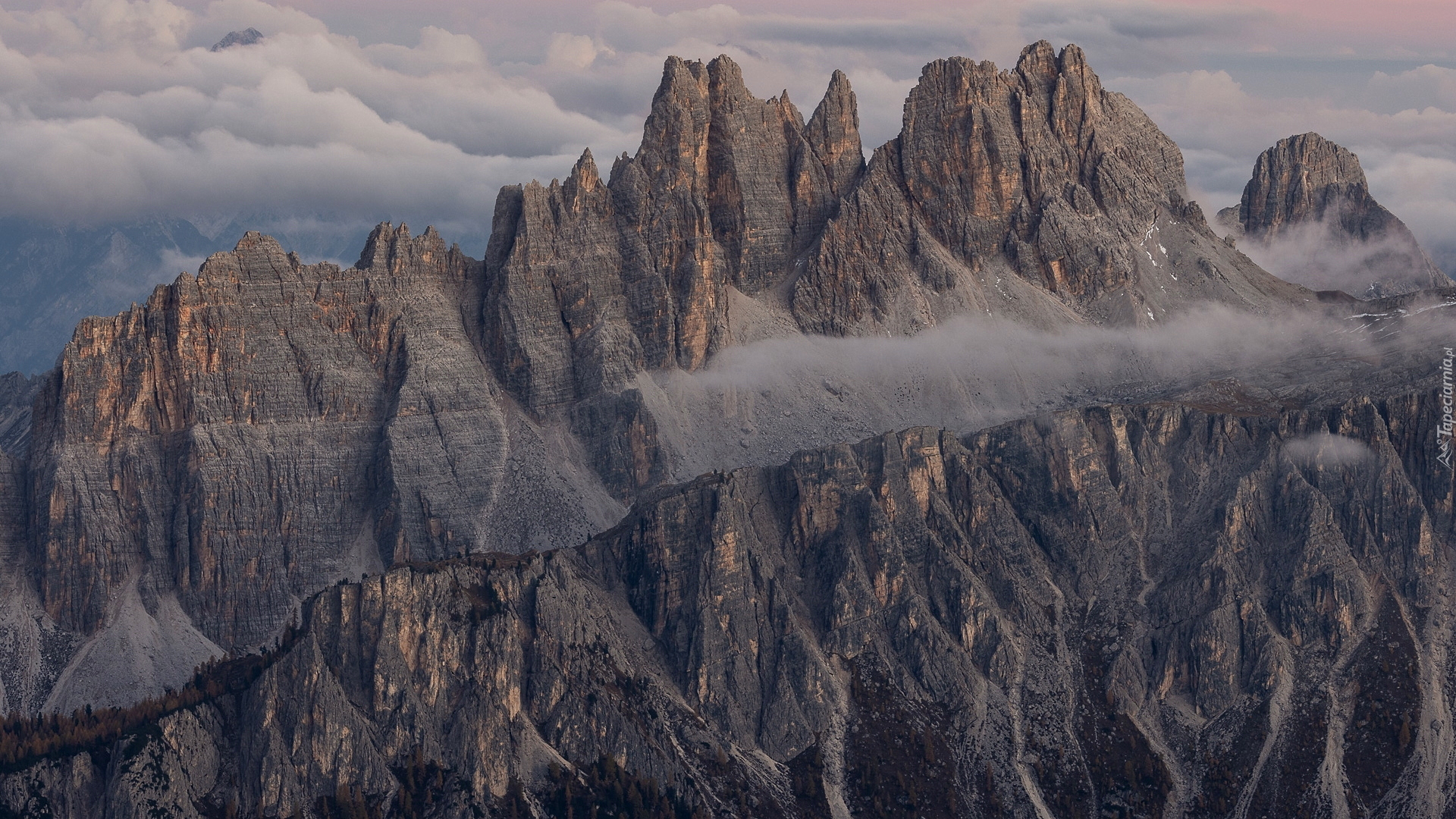 Góry, Mgła, Dolomity, Włochy