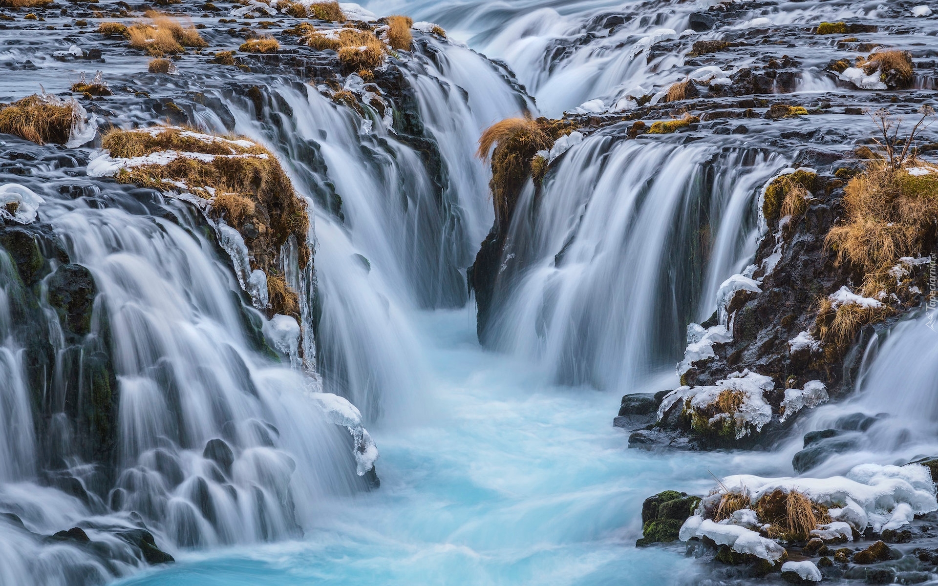 Wodospad, Bruarfoss, Skały, Islandia