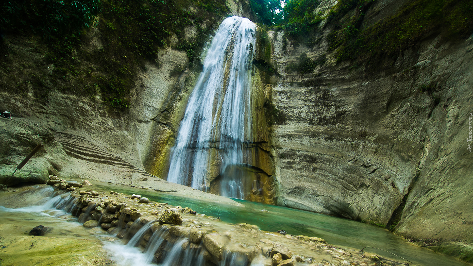 Wodospad Dao Falls, Wyspa Cebu, Filipiny, Skała