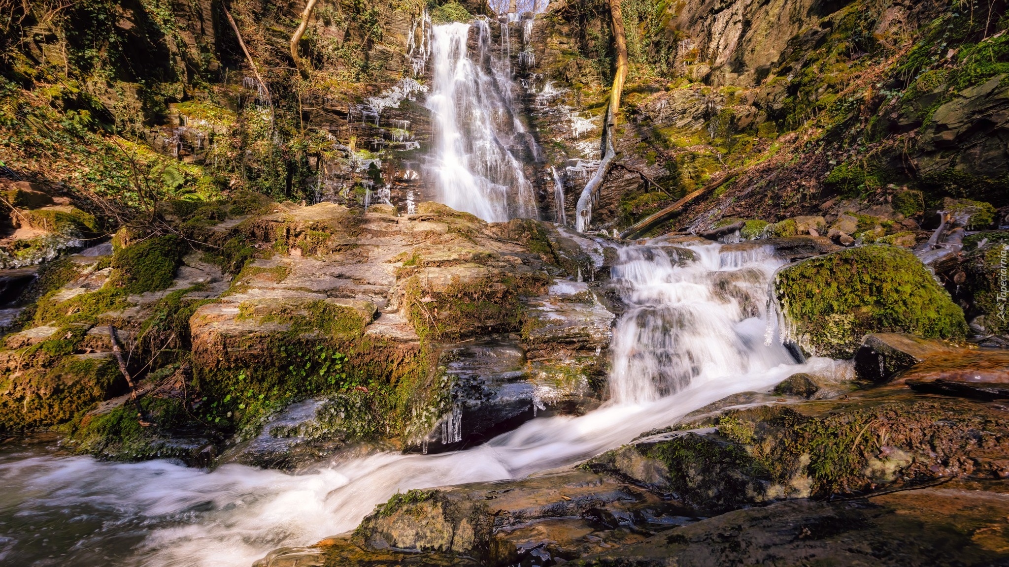 Skały, Wodospad, Klidinger Wasserfall, Rzeka, Kliding, Niemcy