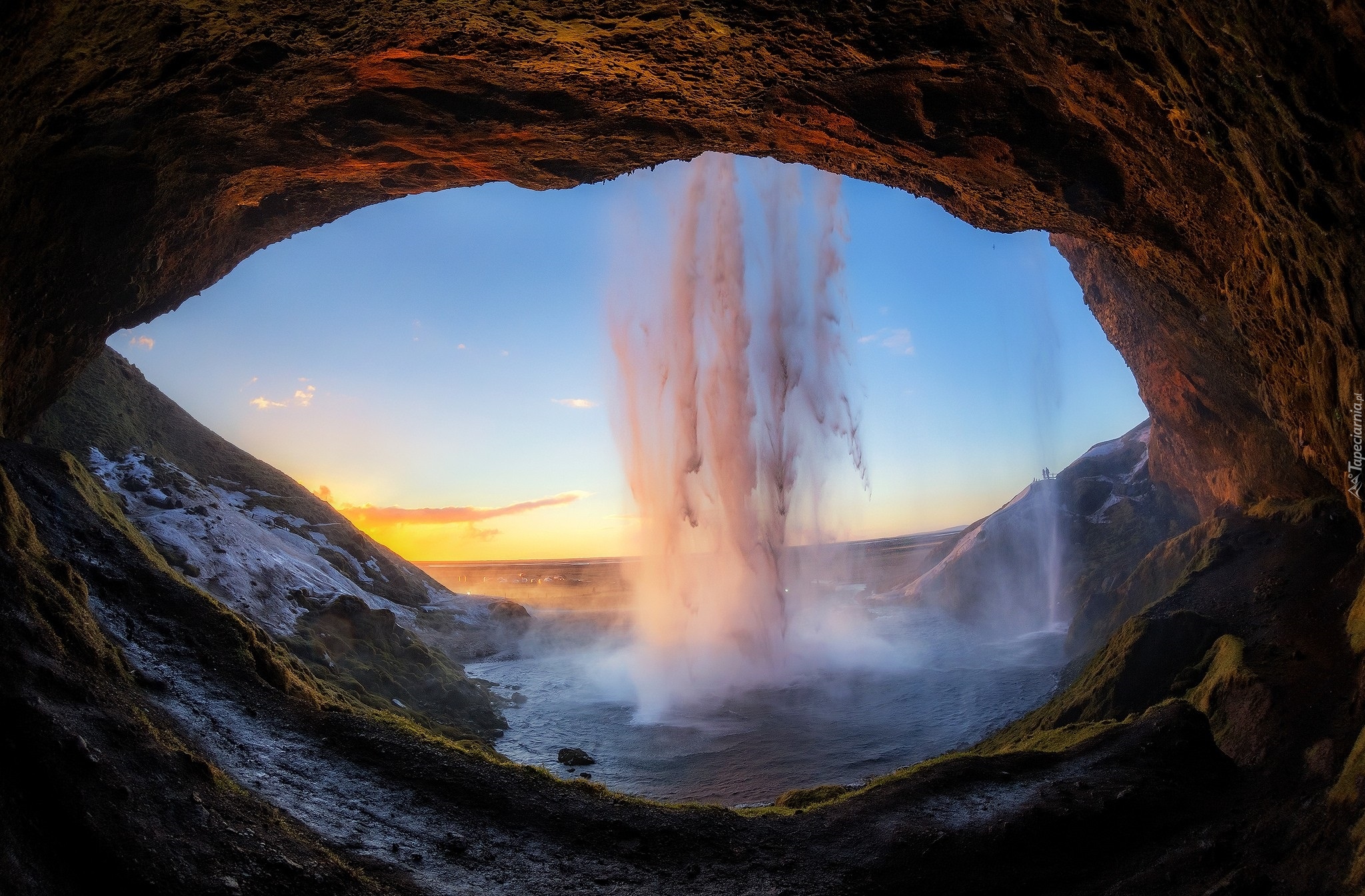 Islandia, Wodospad Seljalandsfoss, Skała