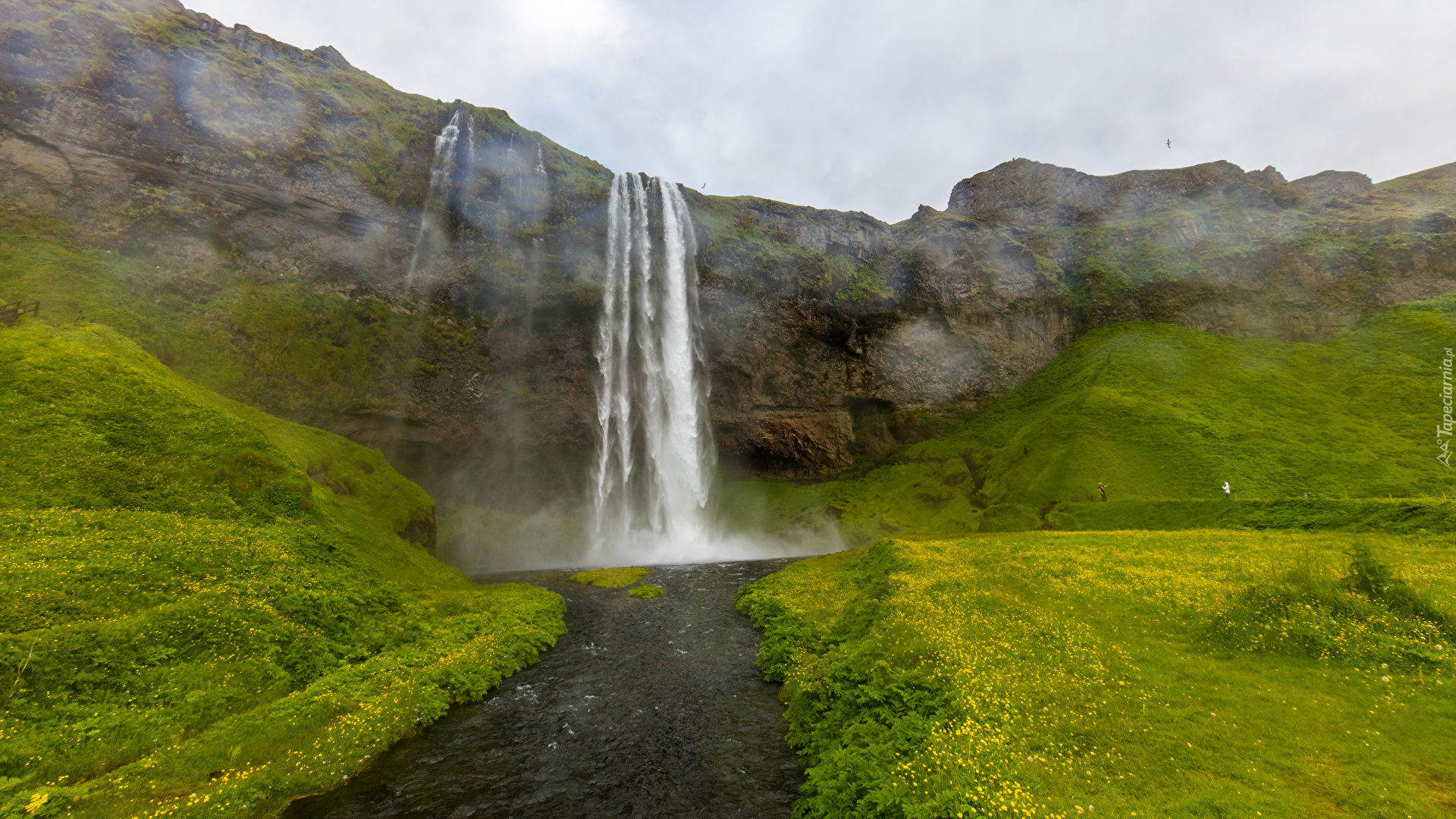 Islandia, Wodospad Seljalandsfoss, Skały, Rzeka Seljalandsa