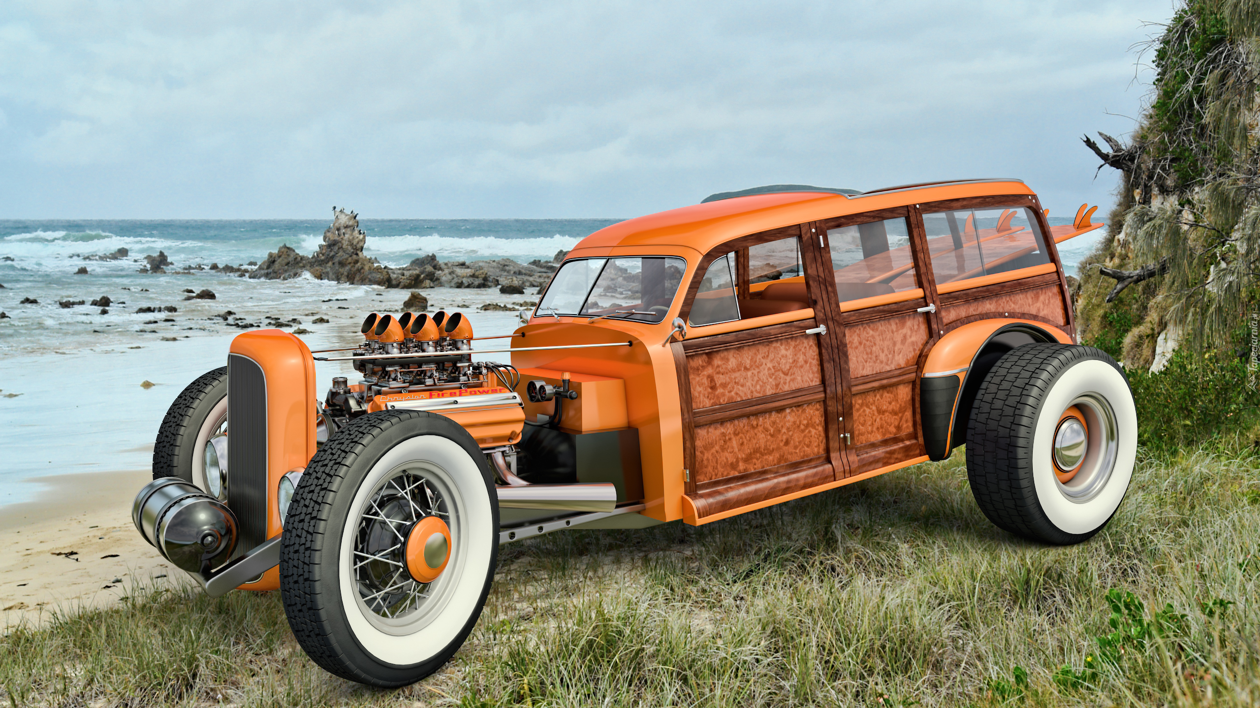 Samochód, Składak, Hot Rod, Nadwozie, Woodie Samochody 3D