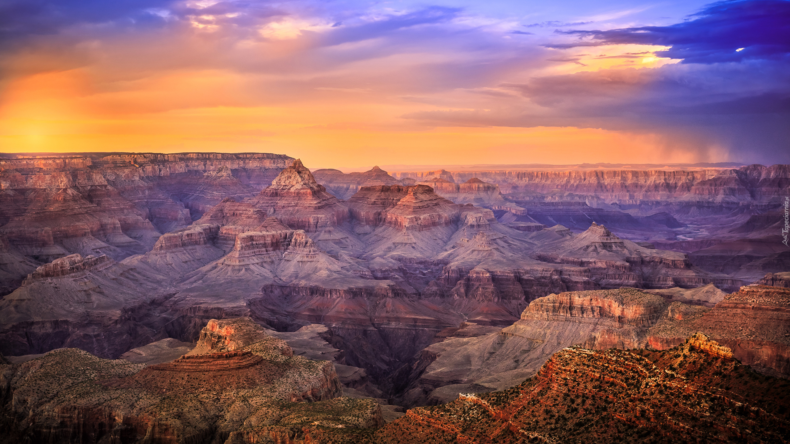 Stany Zjednoczone, Arizona, Park Narodowy Wielkiego Kanionu, Grand Canyon, Wschód słońca