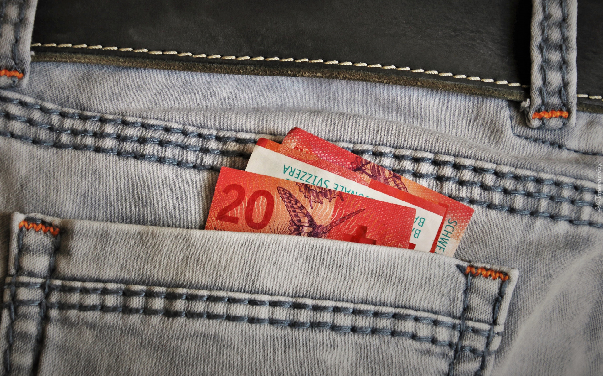 Pieniądze, Dżinsy, Pasek, Spodnie, Kieszeń, Banknoty