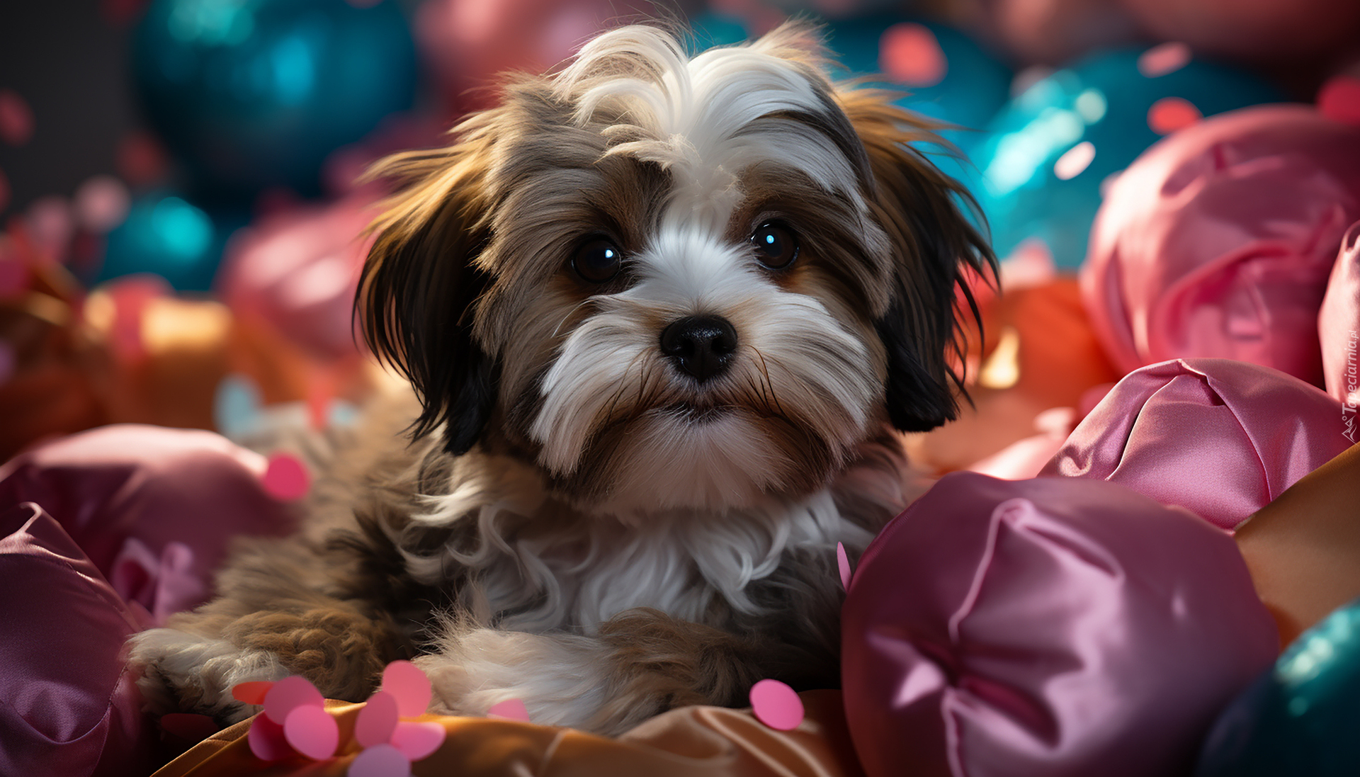 Pies, Yorkshire terrier, Pyszczek, Kolorowe, Poduszki
