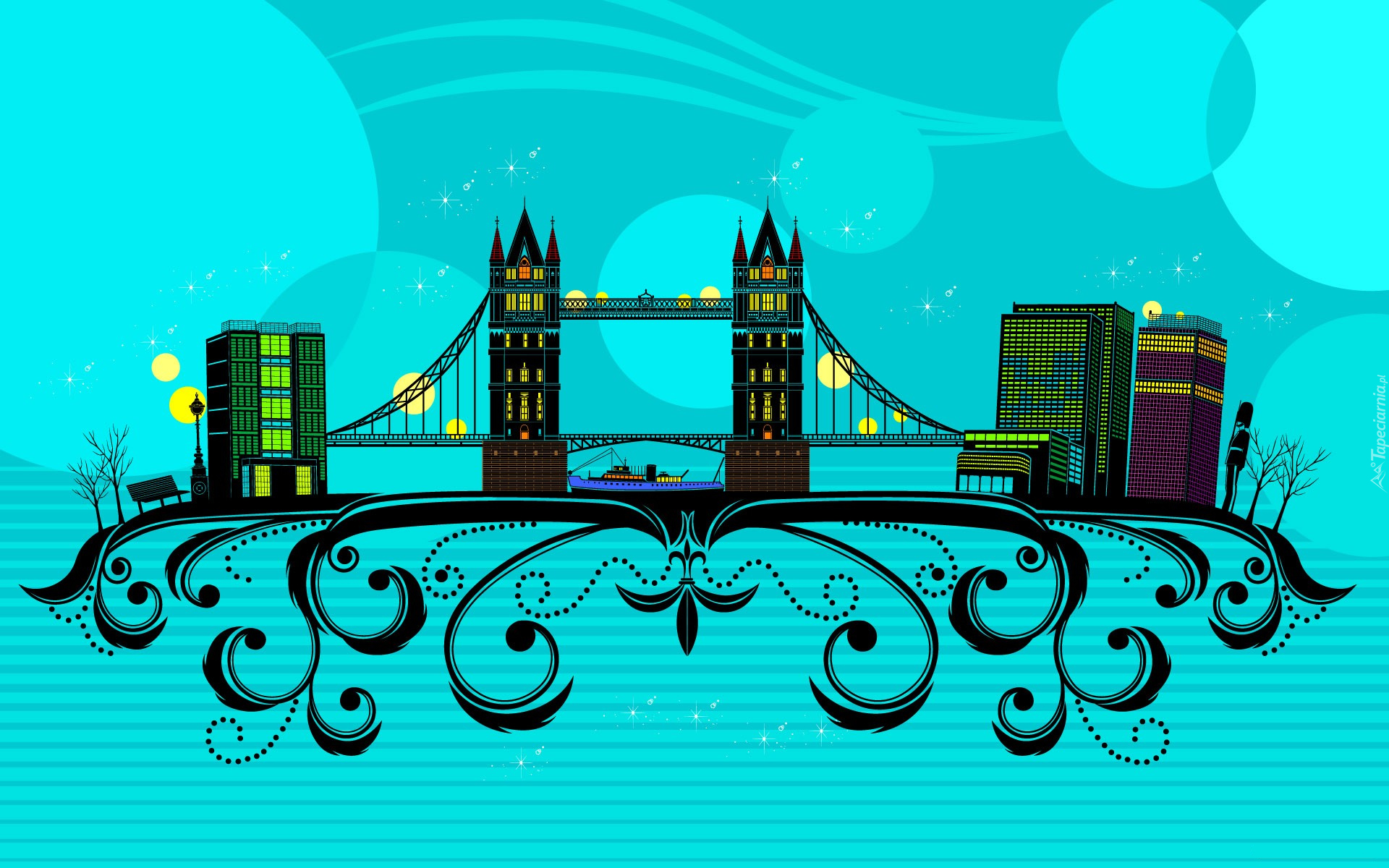 Zabytki, Londyn, Tower Bridge, 2D